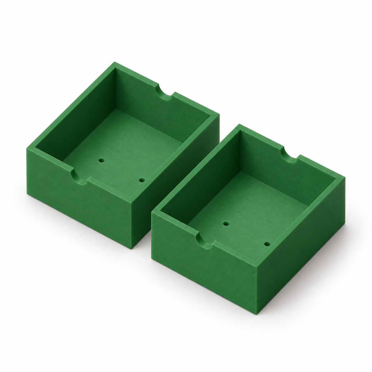Demi-boîtes de marcottage aérien à passages de tige – vert. Visualisation IA aux dimensions par défaut.