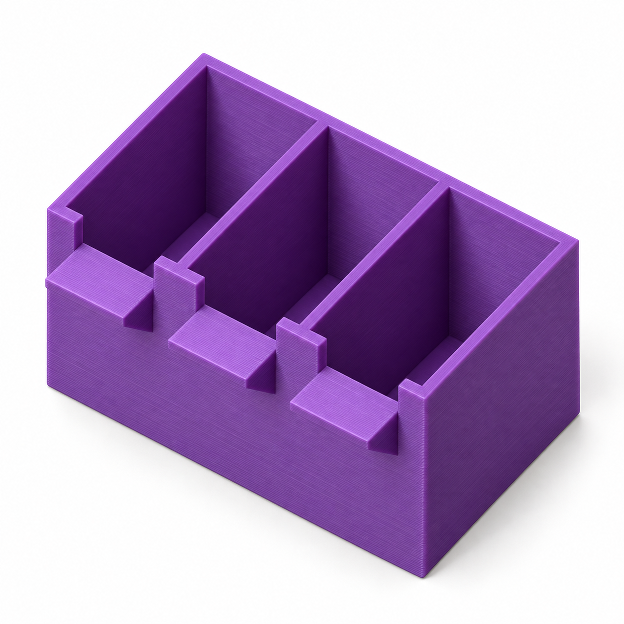 Triple pouring cup with separate colour spouts – purple. AI visualisation of the default dimensions.