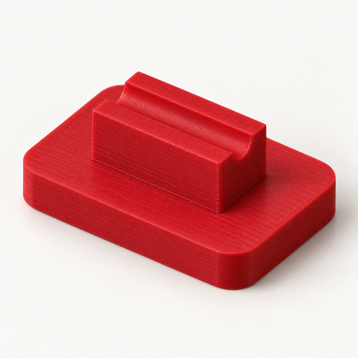 Axial component lead former with custom spacing – red. AI visualization of default dimensions.