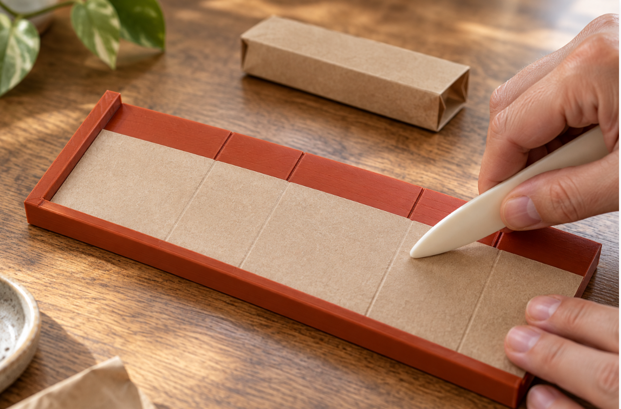 Custom packaging belly-band scoring board