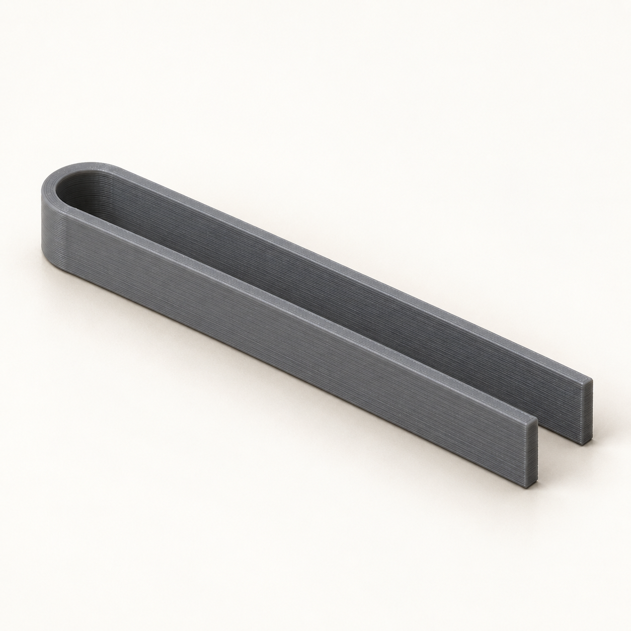 Craft tweezers with wide jaws and flexible bow – grey. AI visualization of default dimensions.