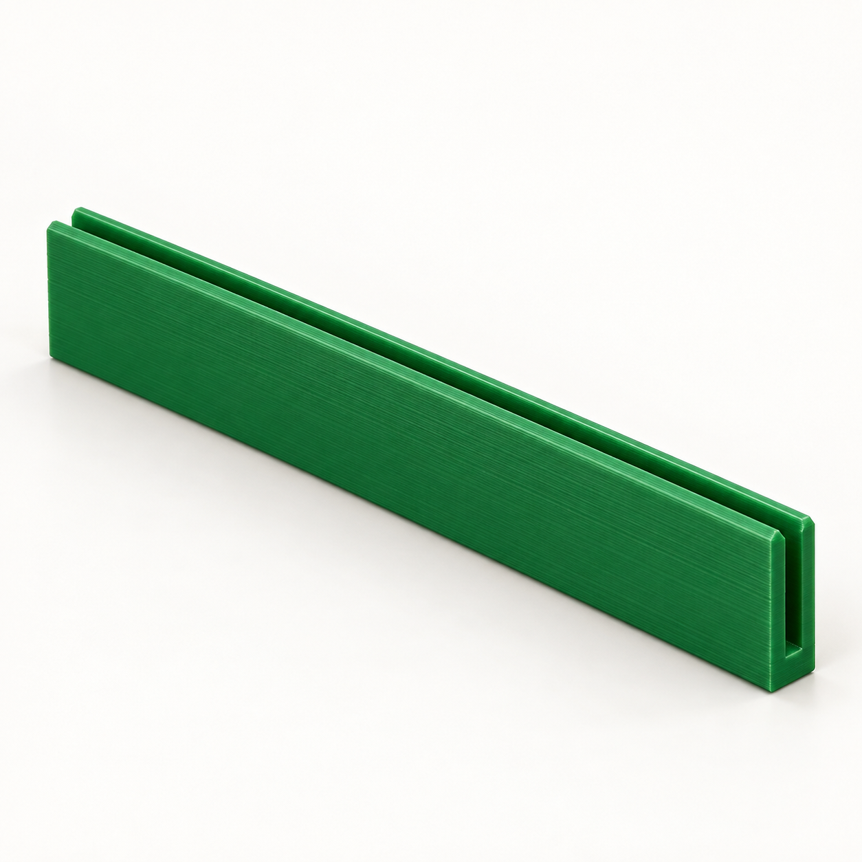 Pinza deslizante para bolsas según grosor plegado – verde. Visualización de IA de las medidas predeterminadas.
