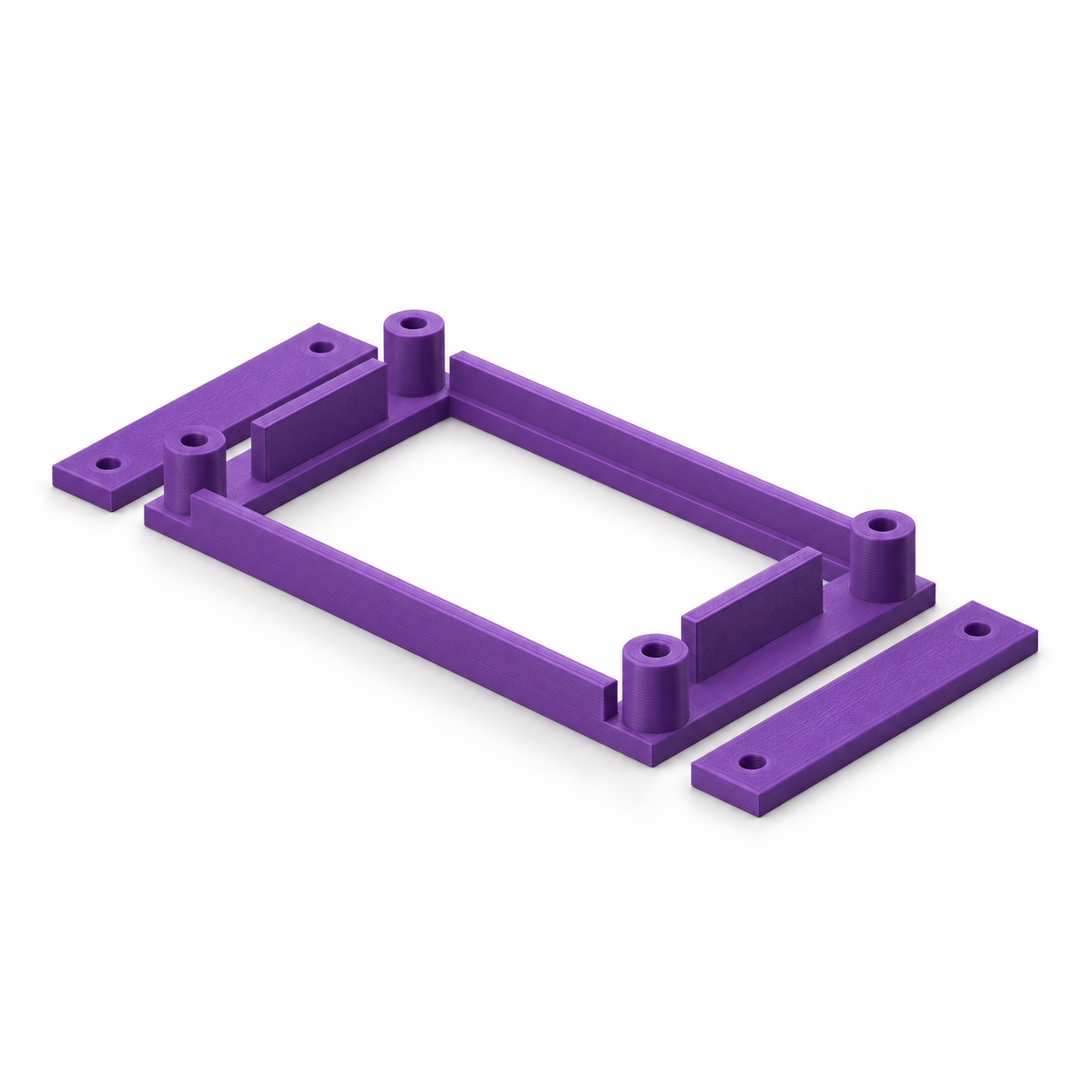 AI visualisation, default dimensions: Breadboard mounting frame with two removable crossbars