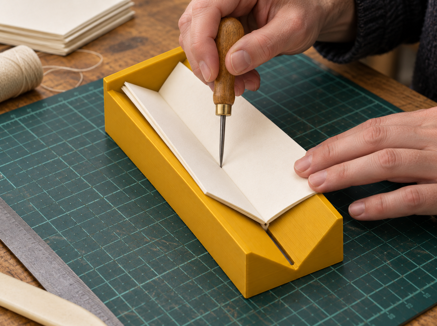 Custom bookbinding punching cradle