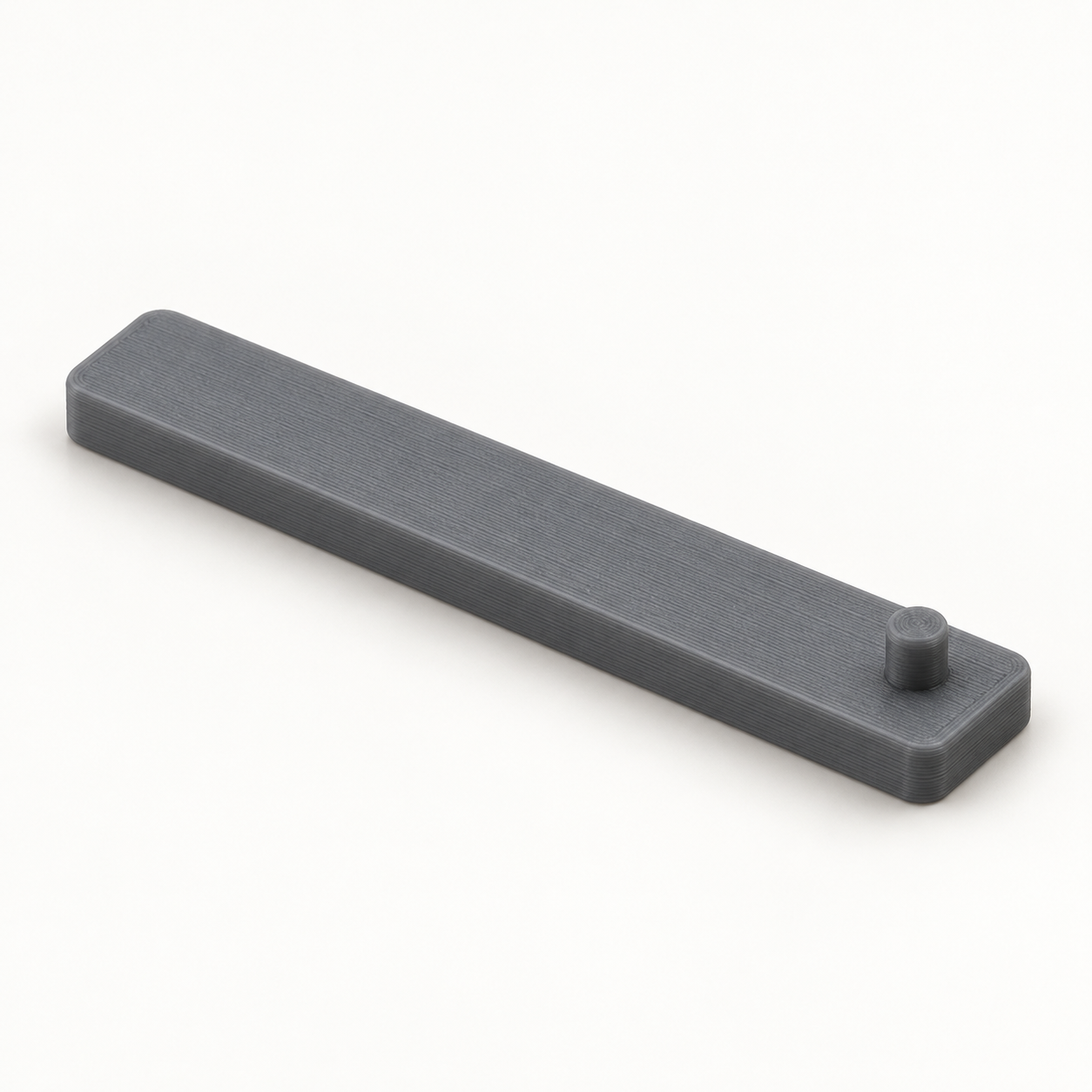 Glue-on hinge repair tab for CD jewel cases – grey. AI visualization of default dimensions.