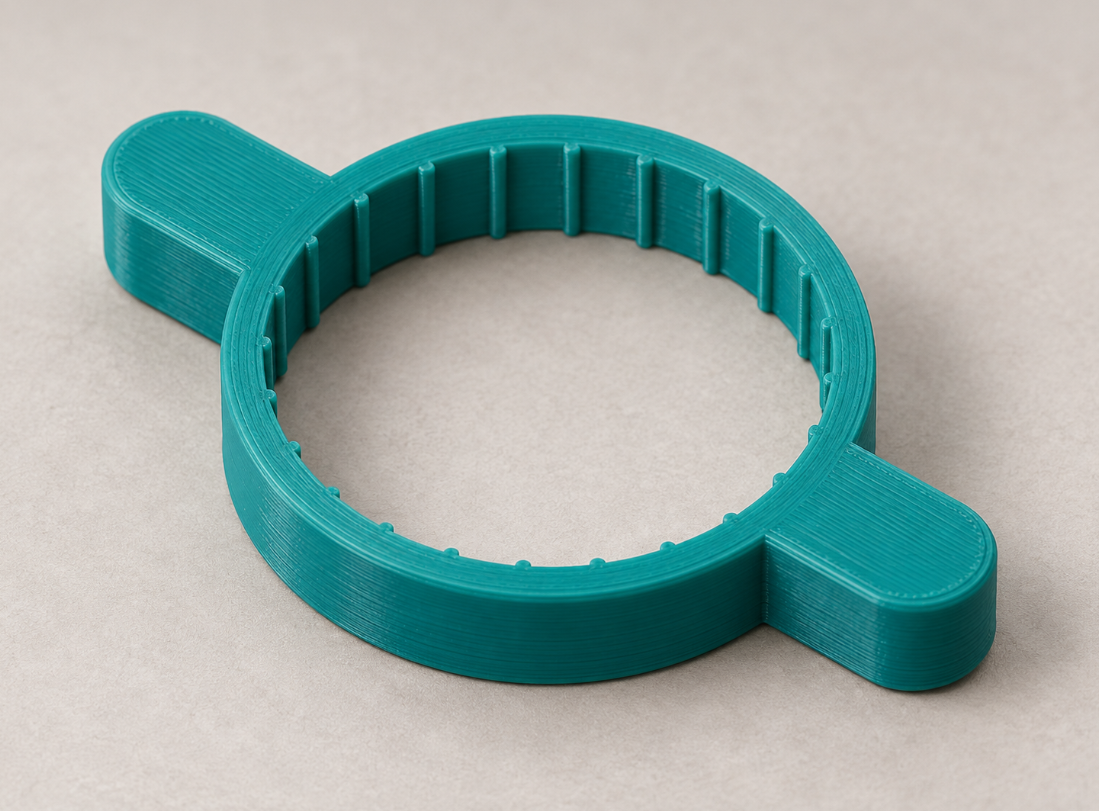 Custom screw-cap grip ring with wings