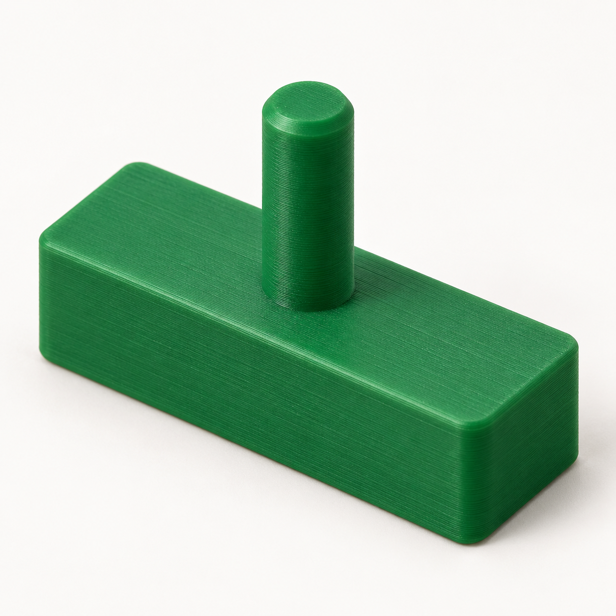 Diamond-painting row straightener with custom push-fit peg – green. AI visualization of default dimensions.