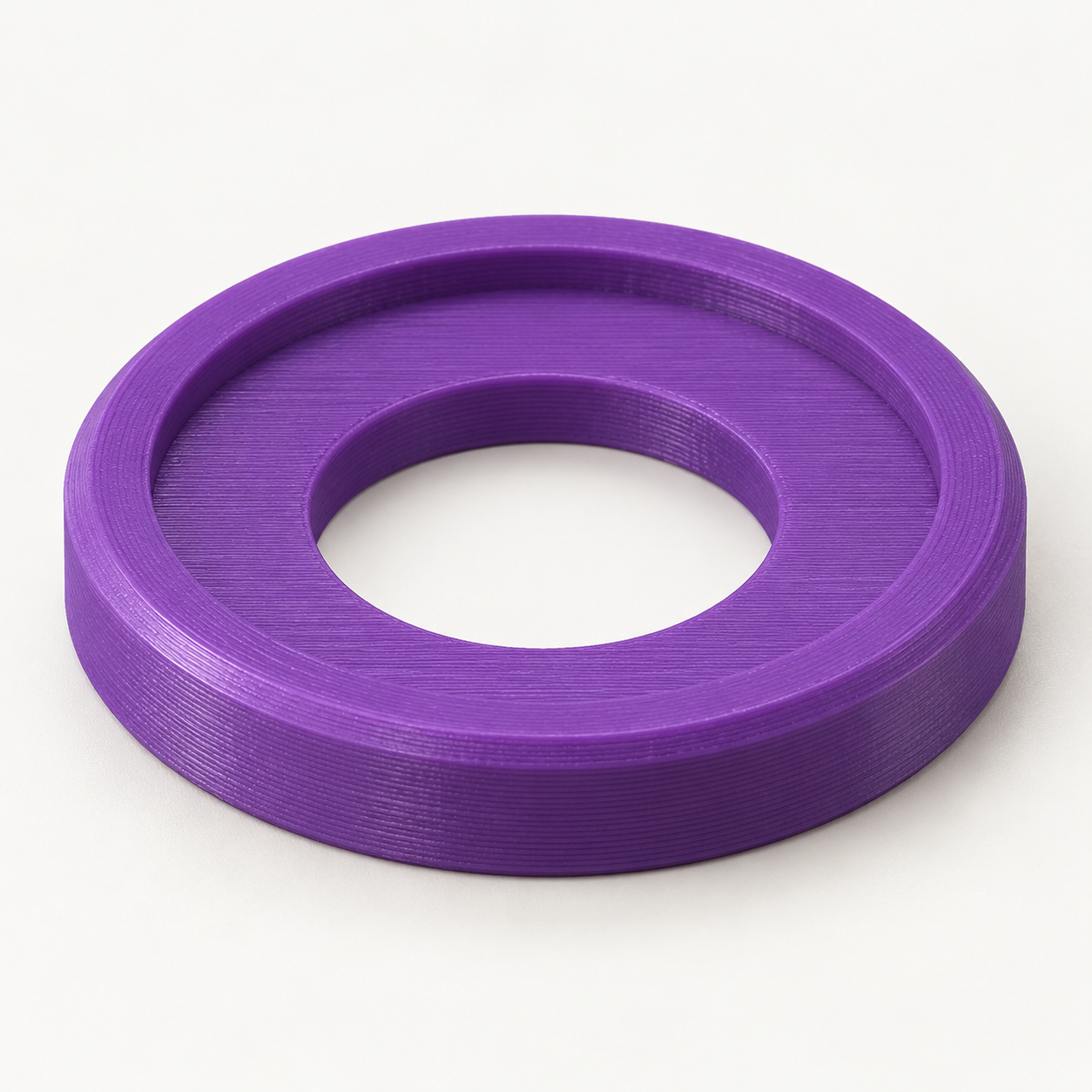 Disque de reliure Discbound à centre ouvert – violet. Visualisation IA des dimensions par défaut.