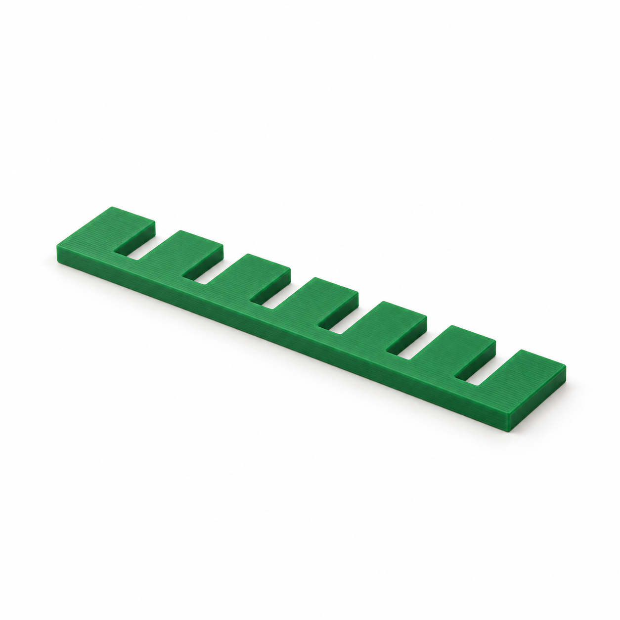 Domino setup comb for six evenly spaced positions – green; AI product visualization