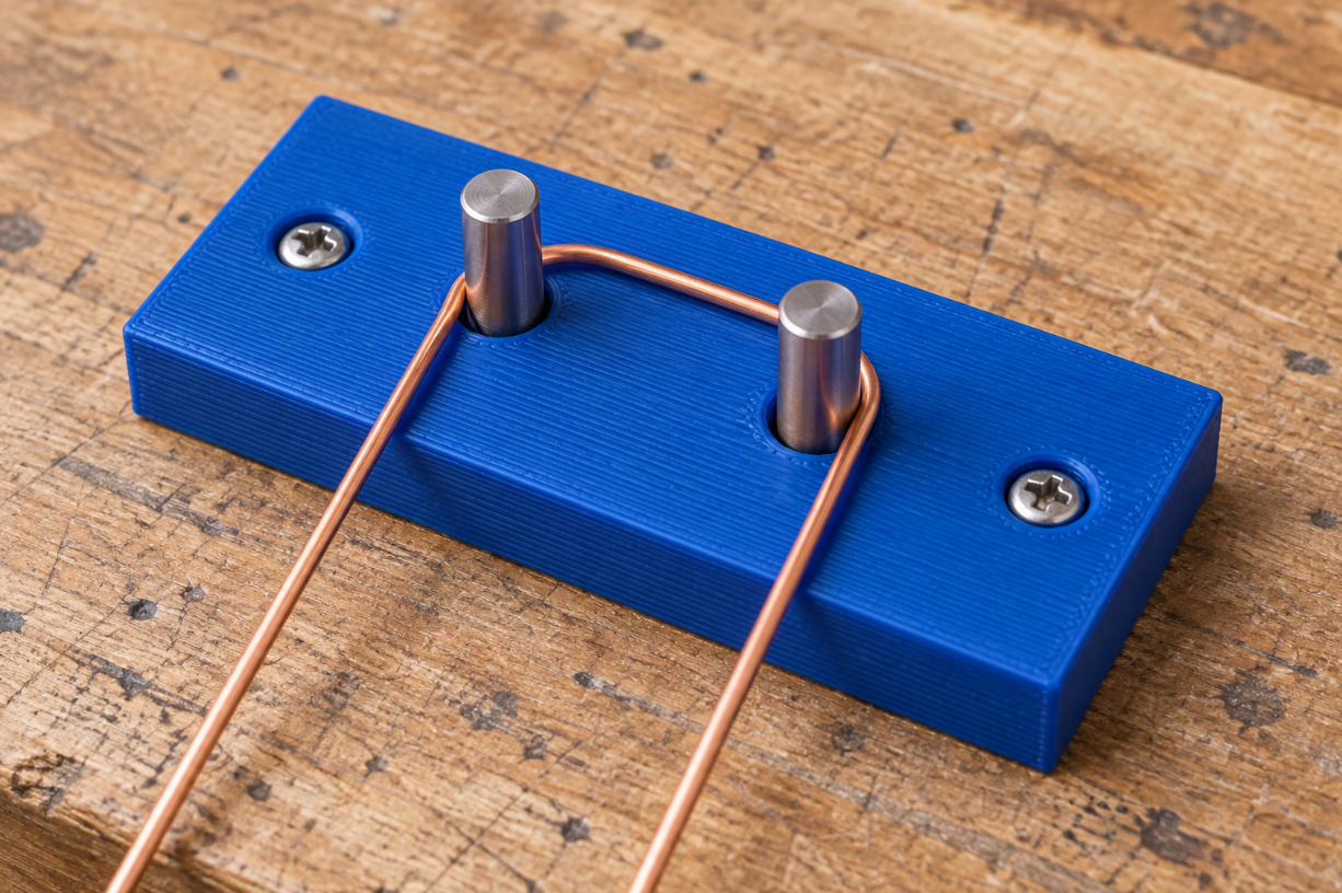 Custom two-pin wire bending jig