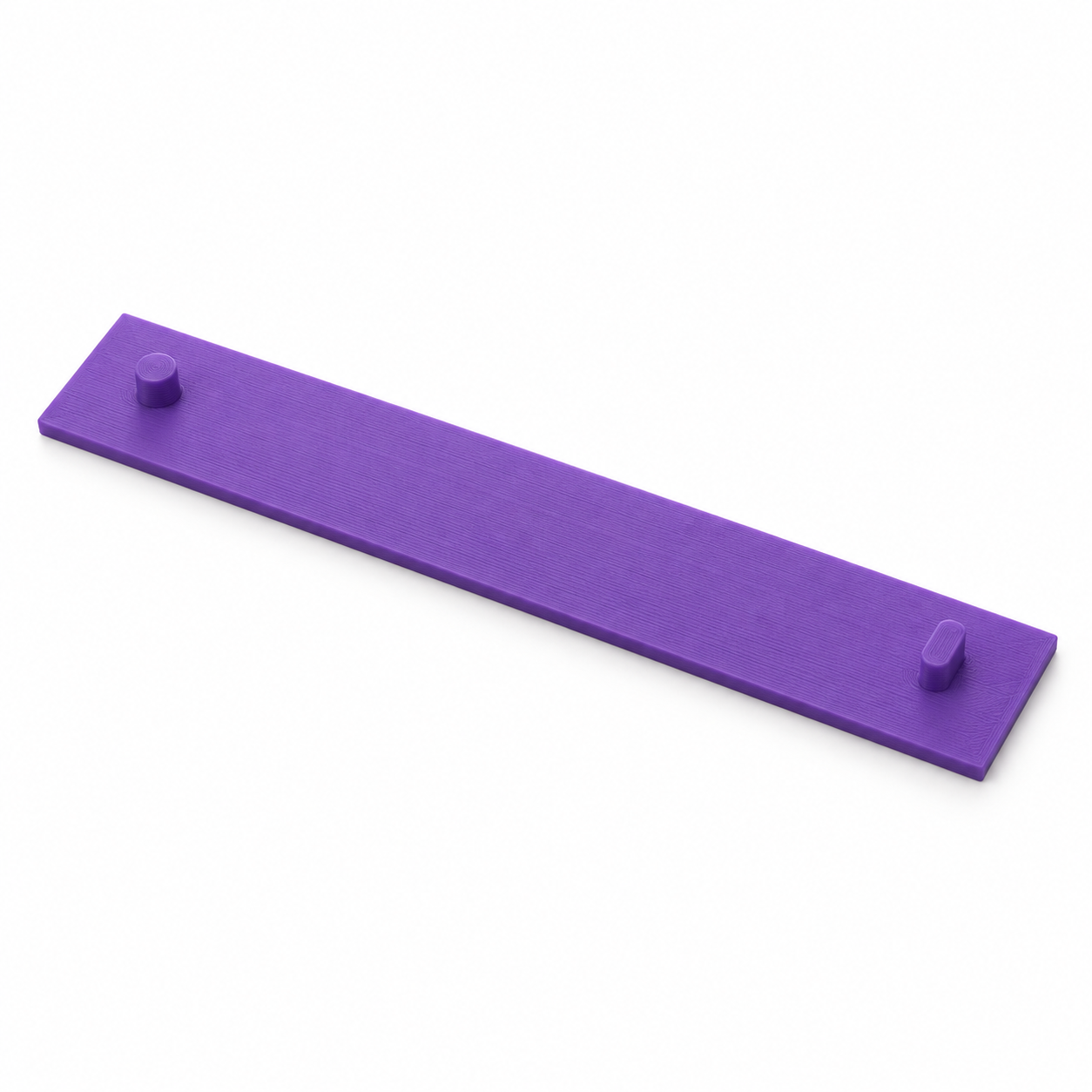 Barrette de repérage pour impression à deux trous – violet. Visualisation IA aux dimensions par défaut.