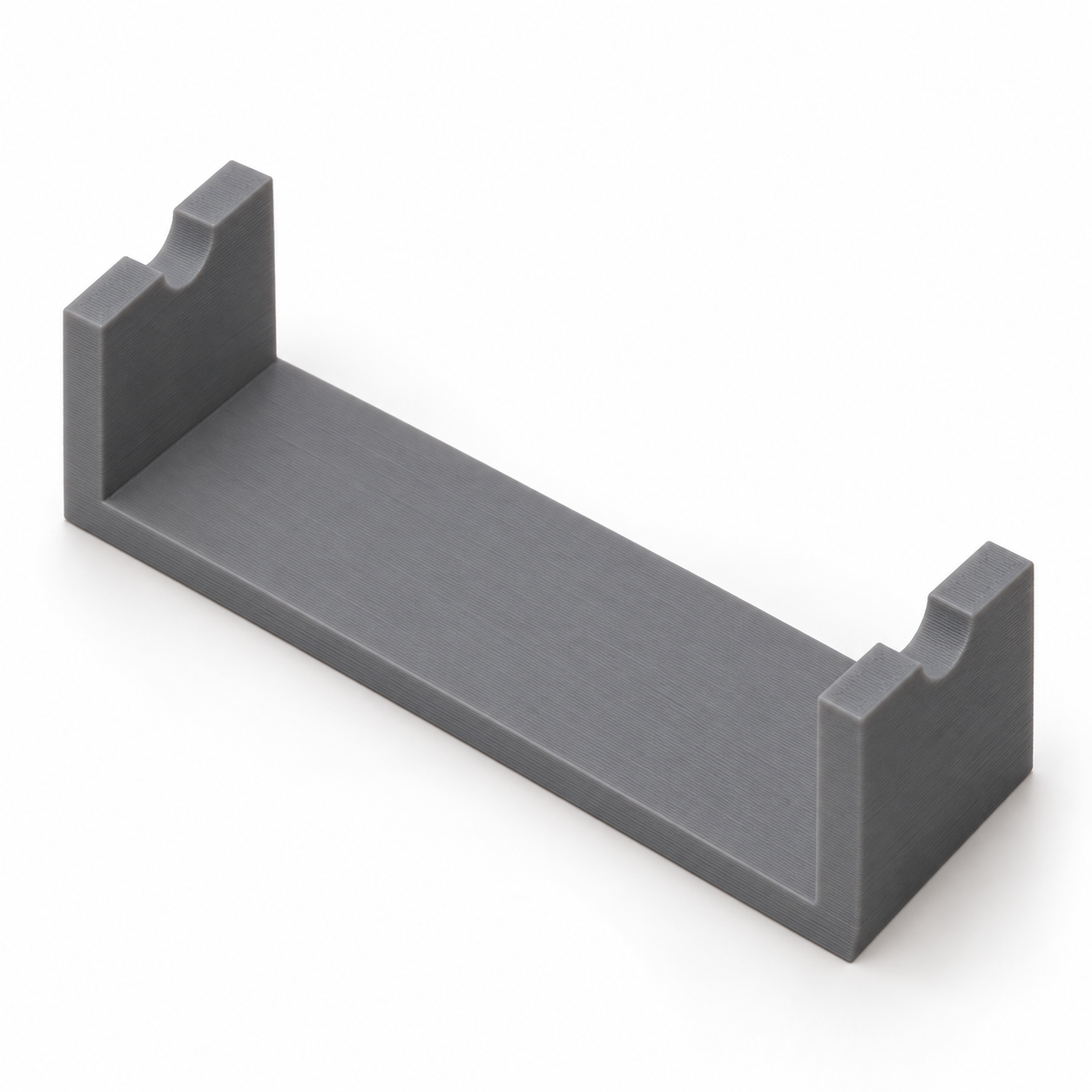 Repose-rouleau d’encrage à deux appuis d’axe – gris. Visualisation IA aux dimensions par défaut.