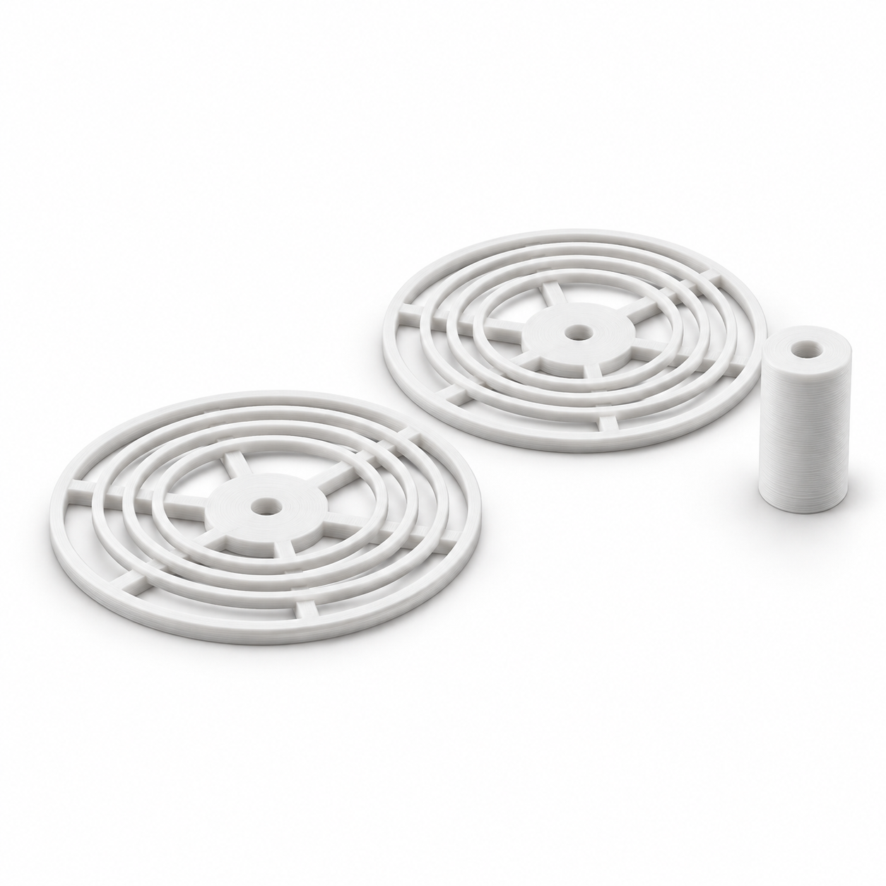 Three-piece spiral reel for short film strips – AI product visualization