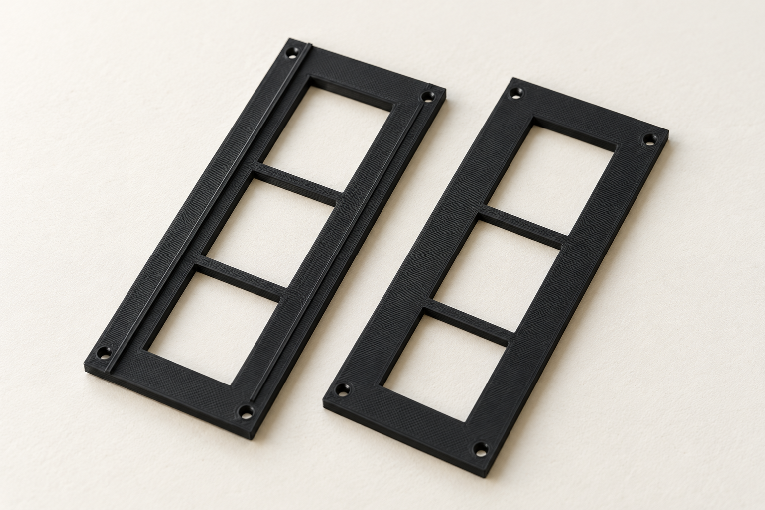 Custom film strip holder with separate mask for camera scanning