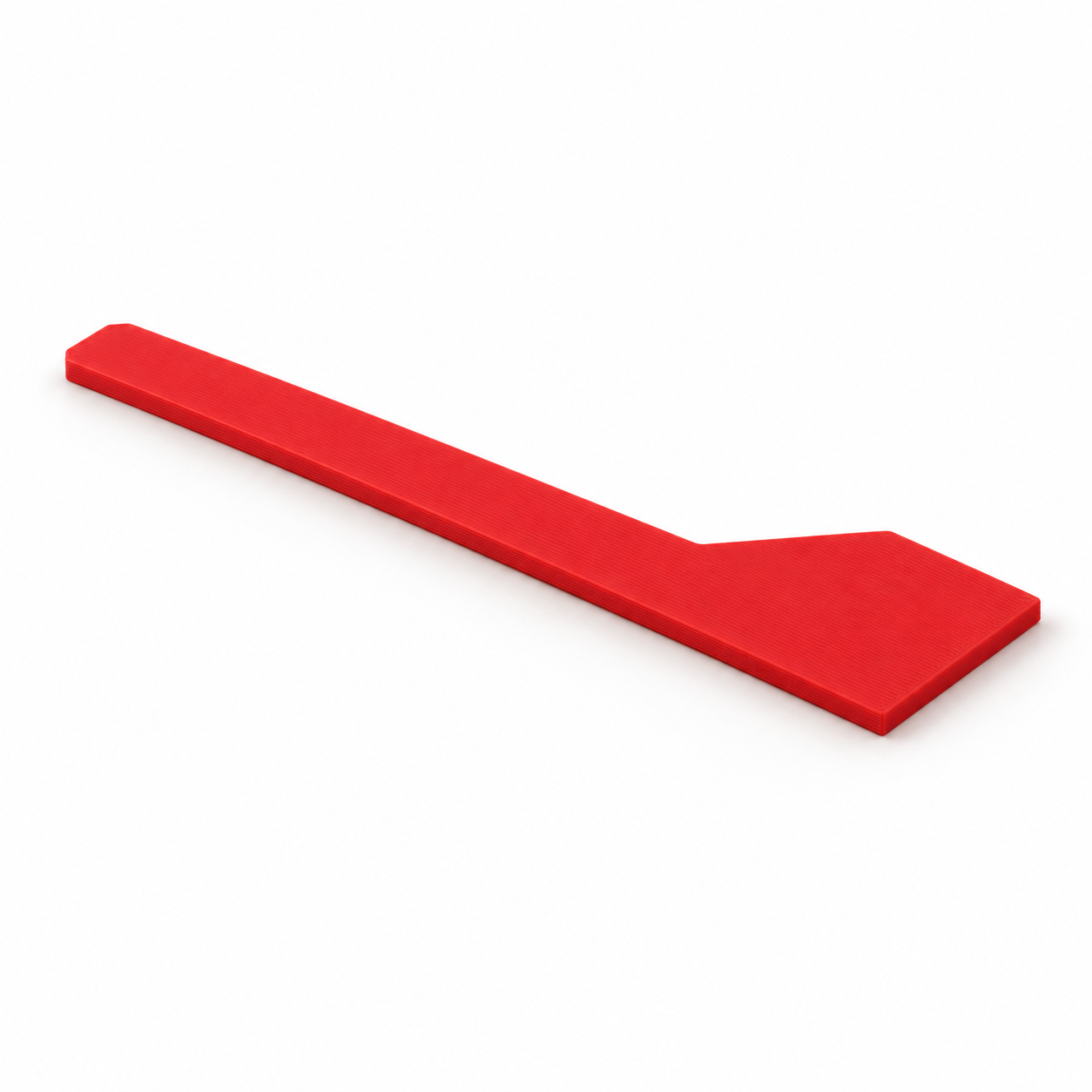 Custom 35 mm film-leader outline template – red. AI visualization of default dimensions.
