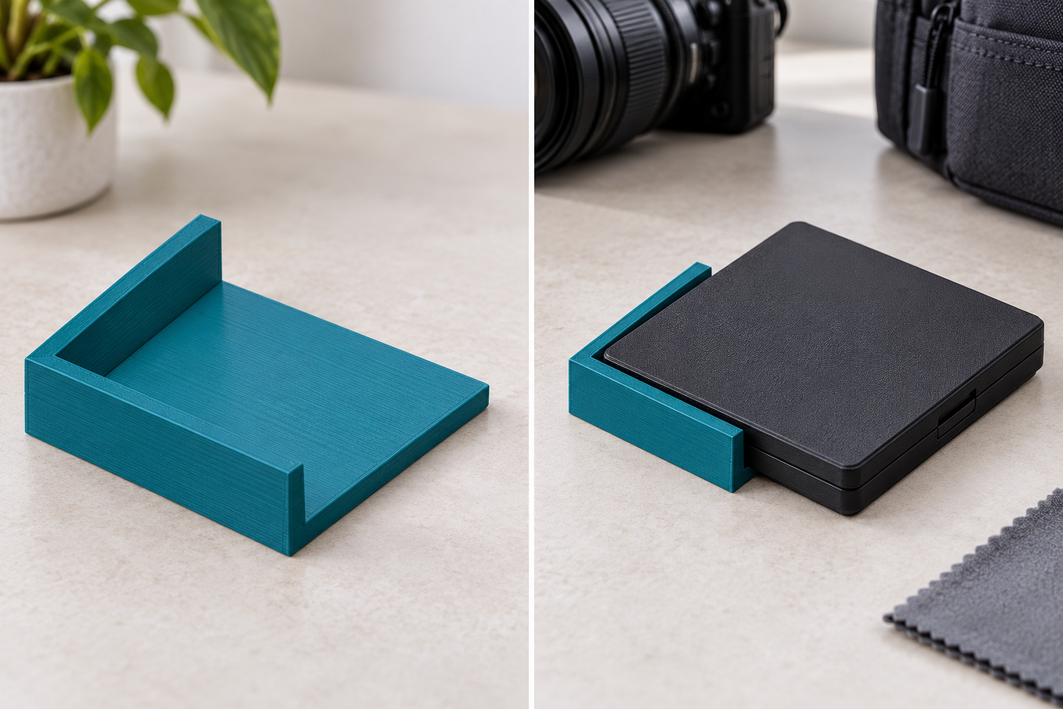 Appui d’angle pour étuis de filtres rectangulaires – pièce seule et application, visualisation IA