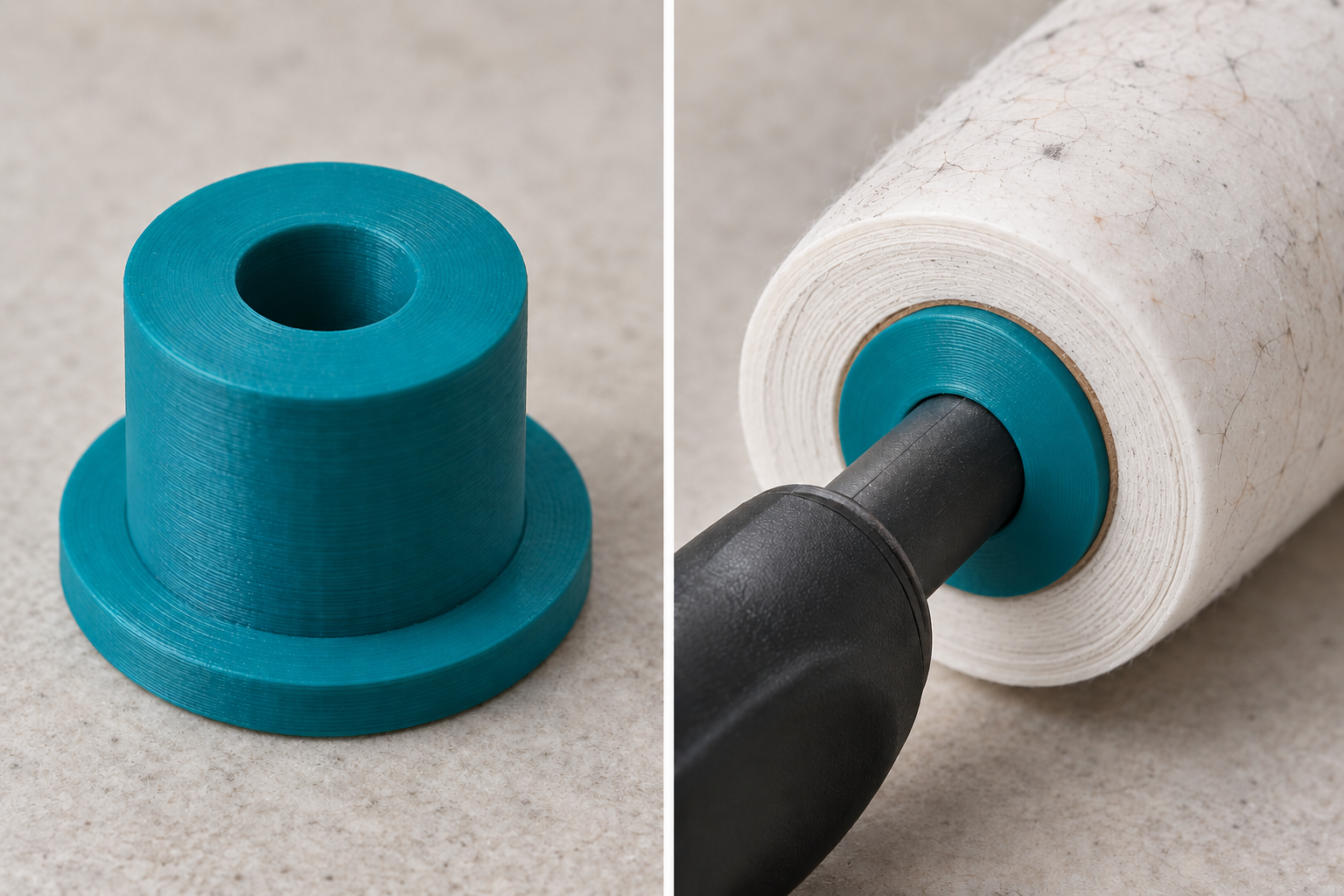 Lint roller refill core reducing bush – loose part and application, AI visualization