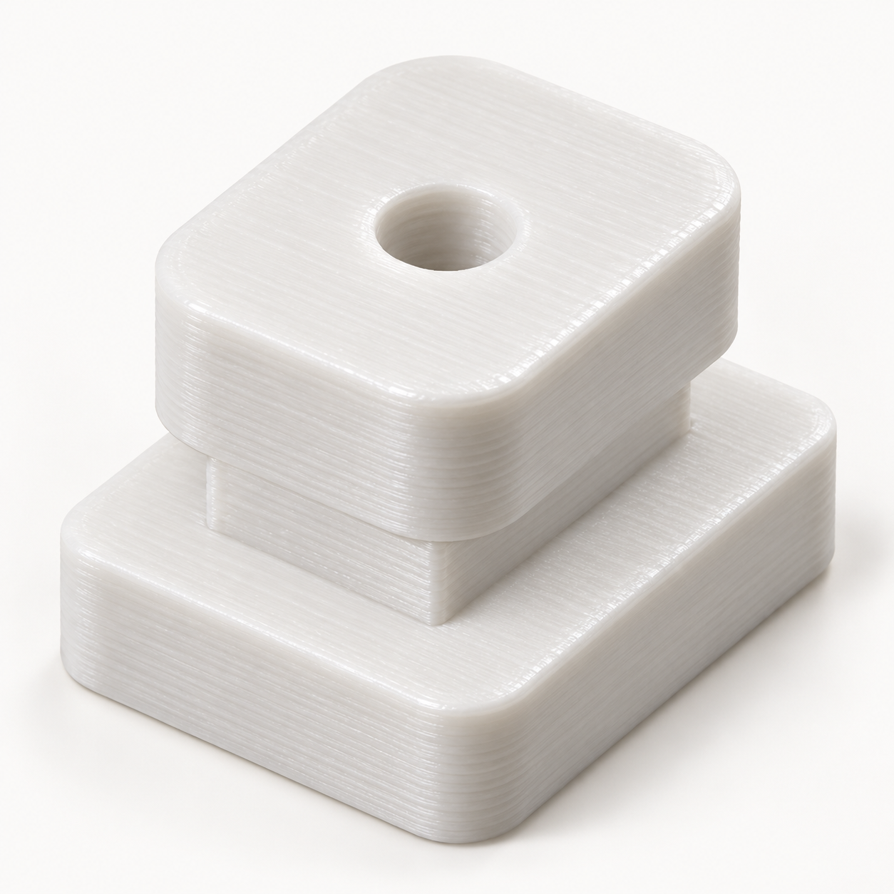 Butée en T de rail à rideaux pour vis de serrage séparée – blanc. Visualisation IA des dimensions par défaut.