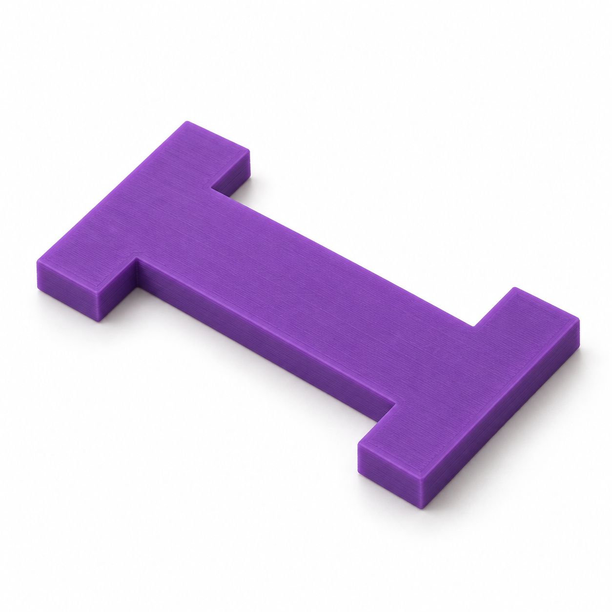 Yarn wrap gauge with a custom measuring span – purple. AI visualisation of the default dimensions.