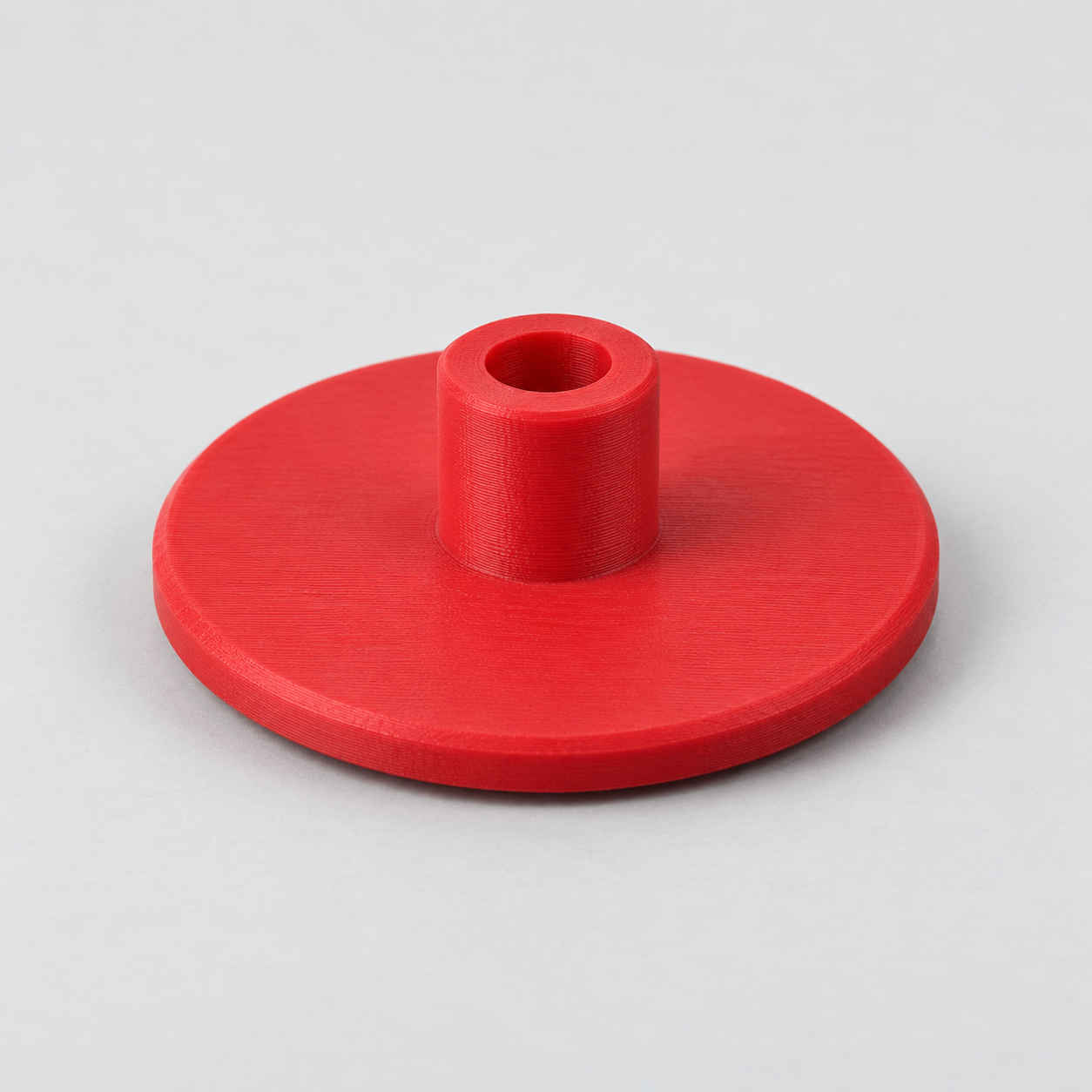 Disque porte-bobine avec moyeu sur mesure – rouge. Visualisation IA des dimensions par défaut.