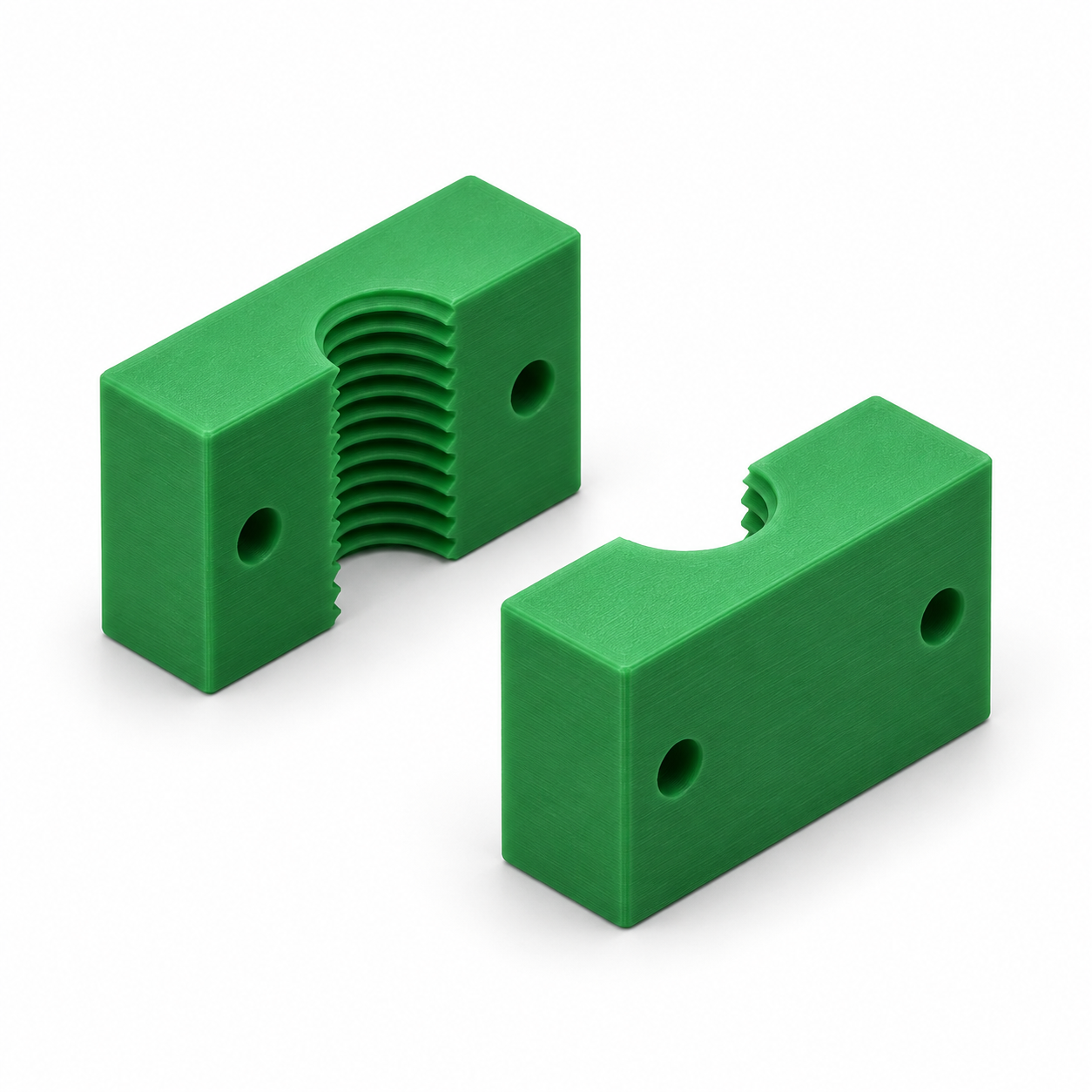 Split threaded nut for side fitting on hand-operated models – AI product visualization