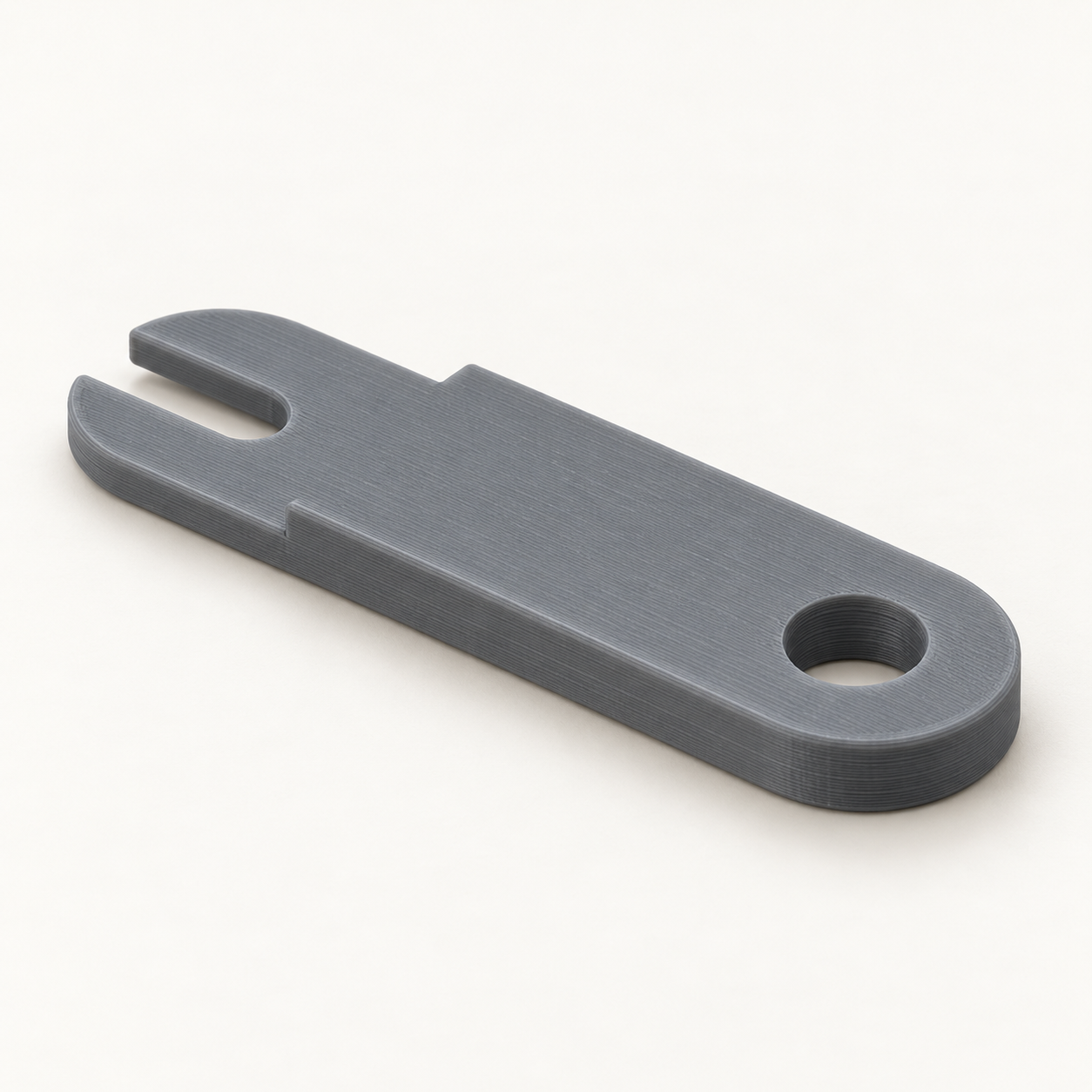 Extracteur de cheville de guitare à fourche sur mesure – gris. Visualisation IA des dimensions par défaut.