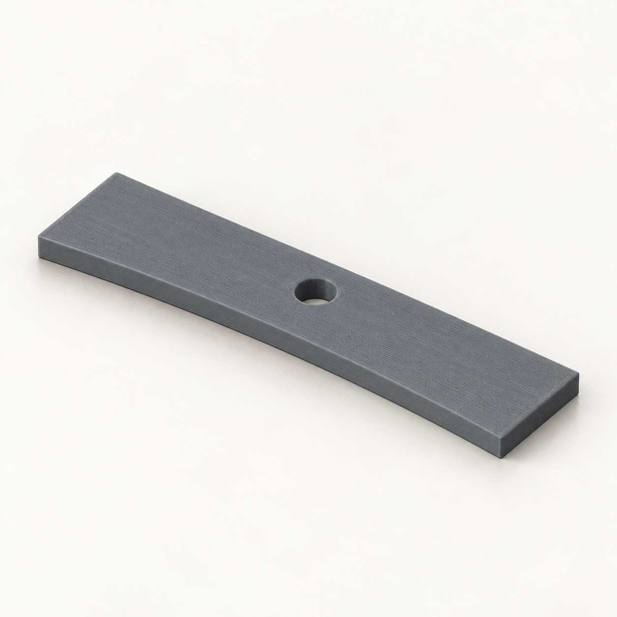Jauge concave de rayon de touche sur mesure – gris. Visualisation IA des dimensions par défaut.
