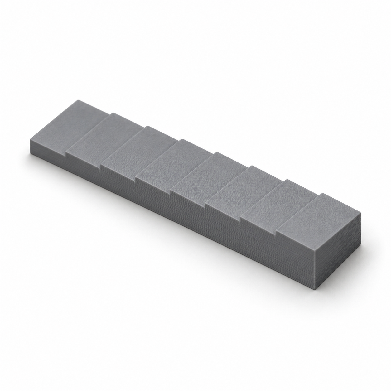 String-action step gauge with custom heights – grey. AI visualisation of the default dimensions.
