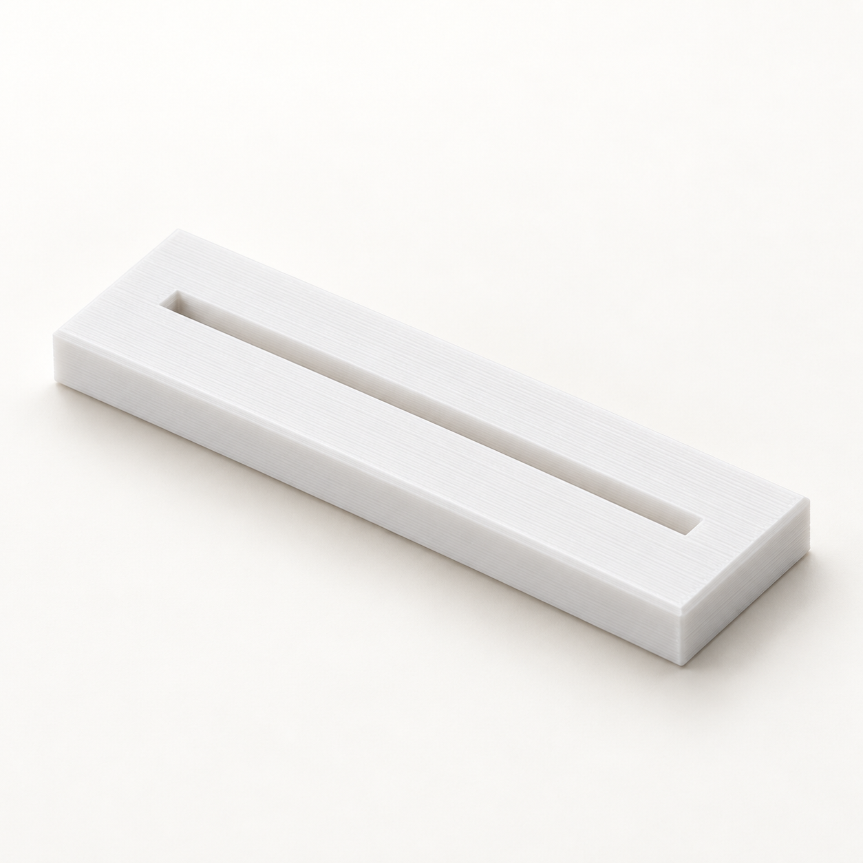 Guide de ponçage pour sillet de chevalet démonté sur mesure – blanc. Visualisation IA des dimensions par défaut.