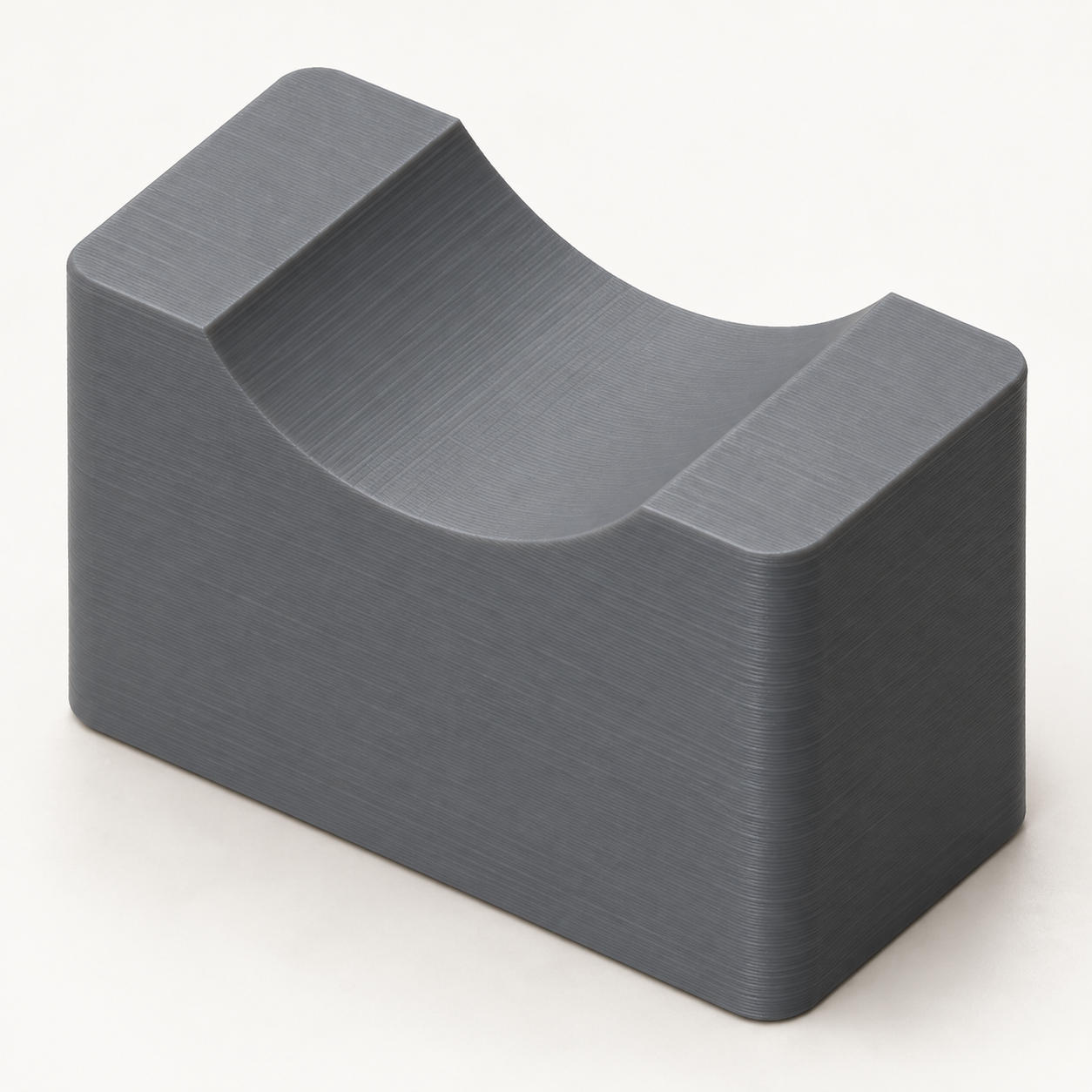 Guitar neck bench rest for a separate soft liner – grey. AI visualization of default dimensions.