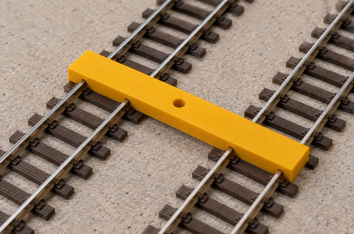 Custom model railway double-track spacing gauge