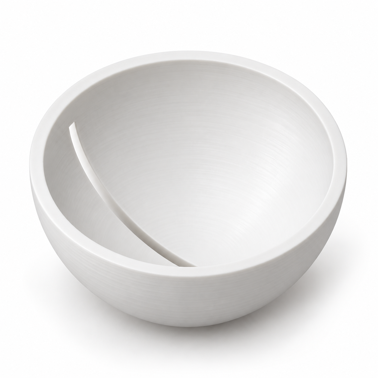 Golf-ball marking shell with a curved line slot – white. AI visualisation of the default dimensions.