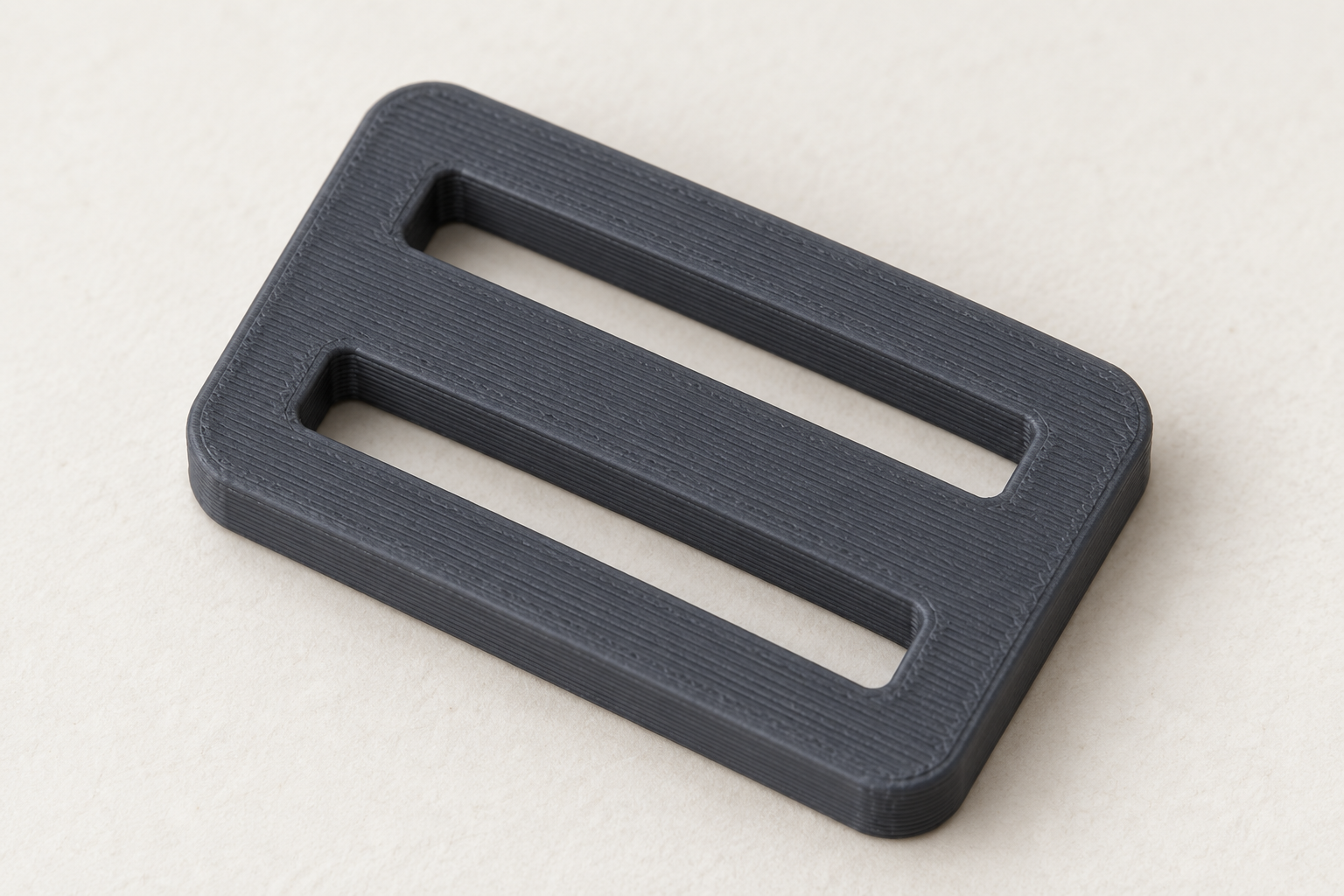 Custom two-slot webbing slide for light sewing projects