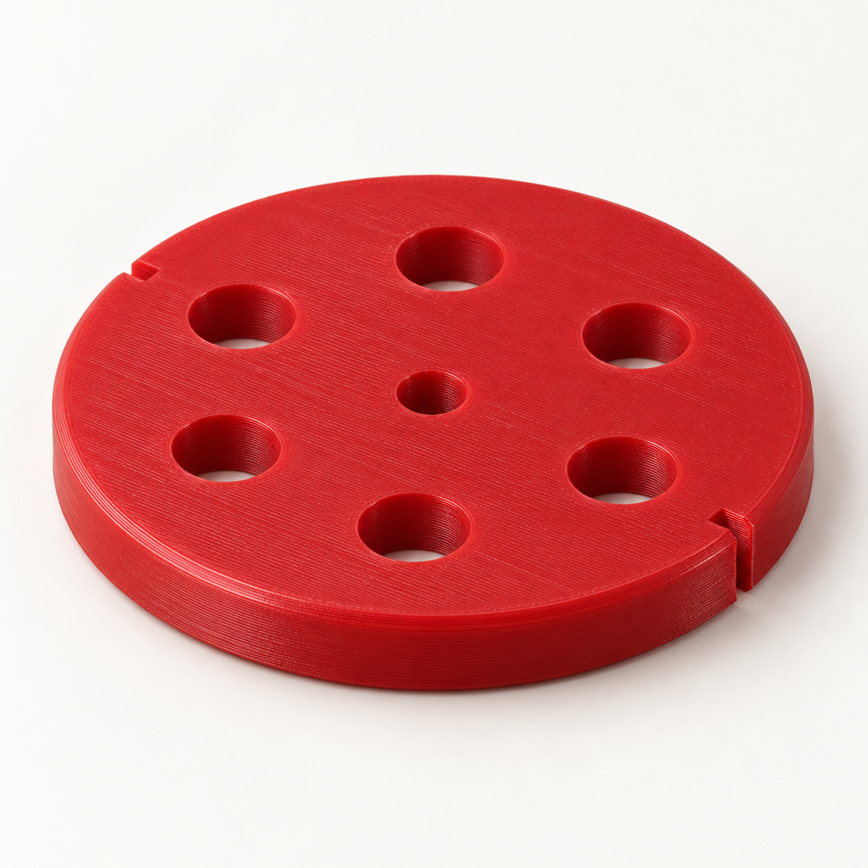 Fusaïole pour fuseau à main à alésage sur mesure – rouge. Visualisation IA des dimensions par défaut.