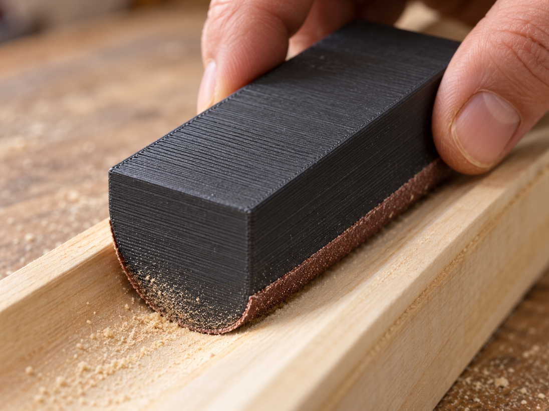 Custom convex sanding shoe for concave mouldings