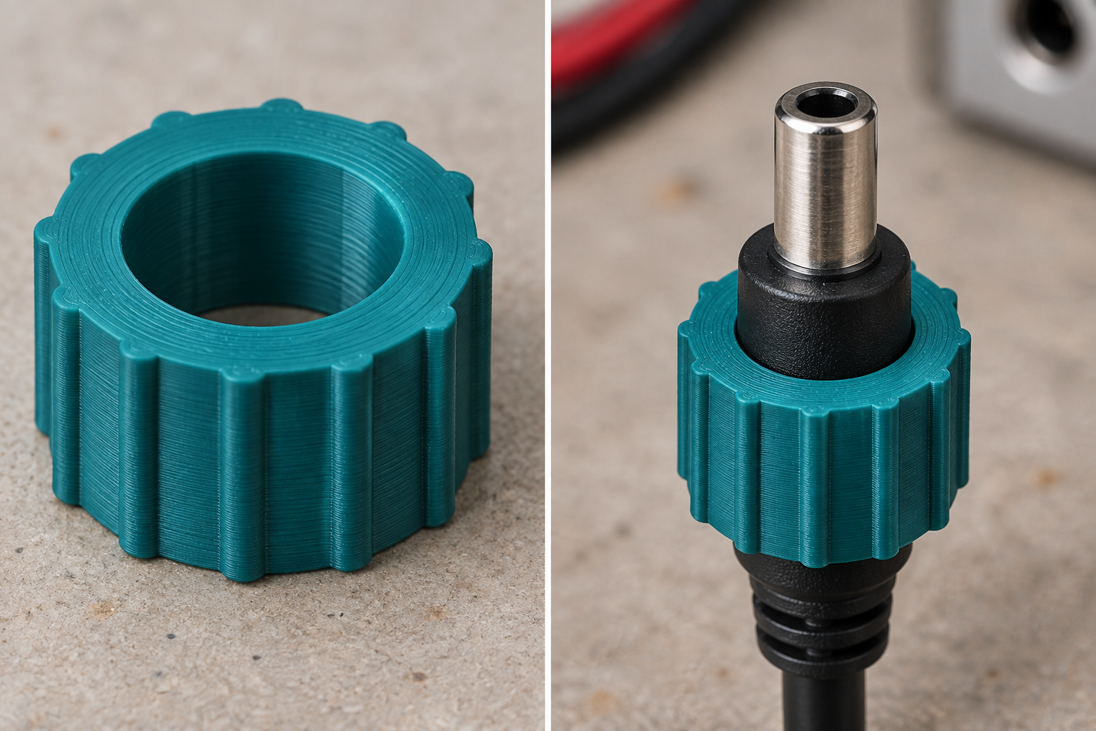 Grip ring for round barrel plug housings – loose part and application, AI visualization