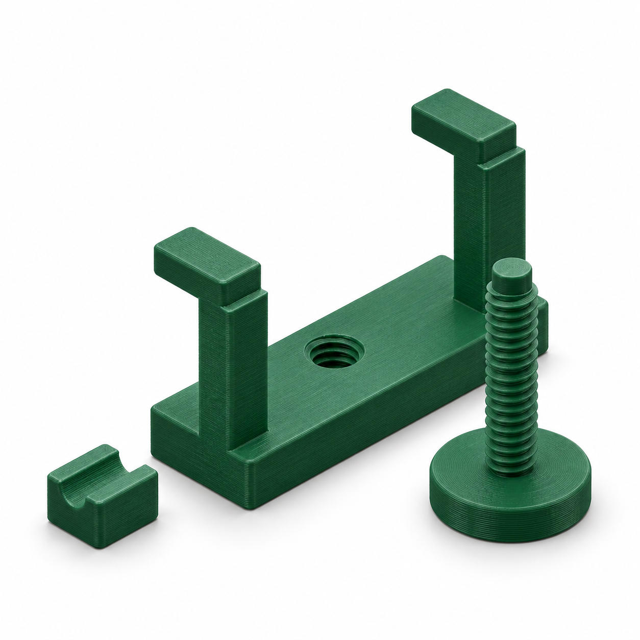Three-point bending holder with an adjusting screw for slender shoots – AI product visualization