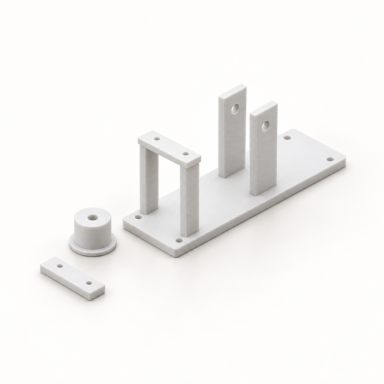 Desktop tape dispenser with a roll carrier and blade mount – AI product visualization