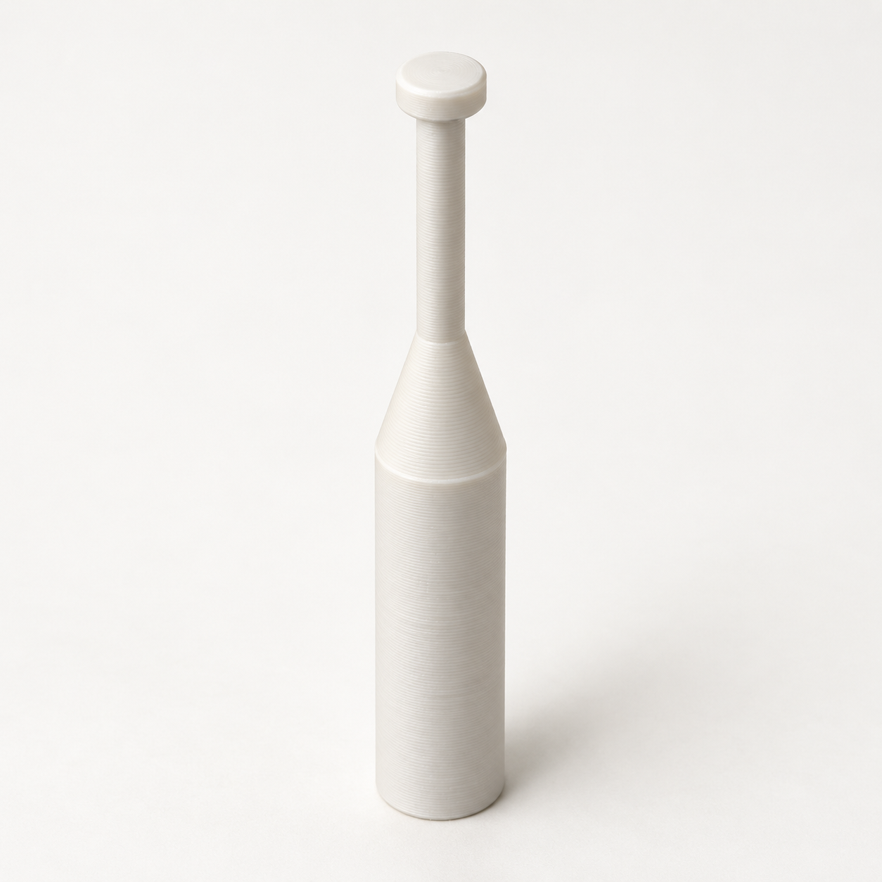 Fuseau de dentelle à manche et tige sur mesure – blanc. Visualisation IA des dimensions par défaut.
