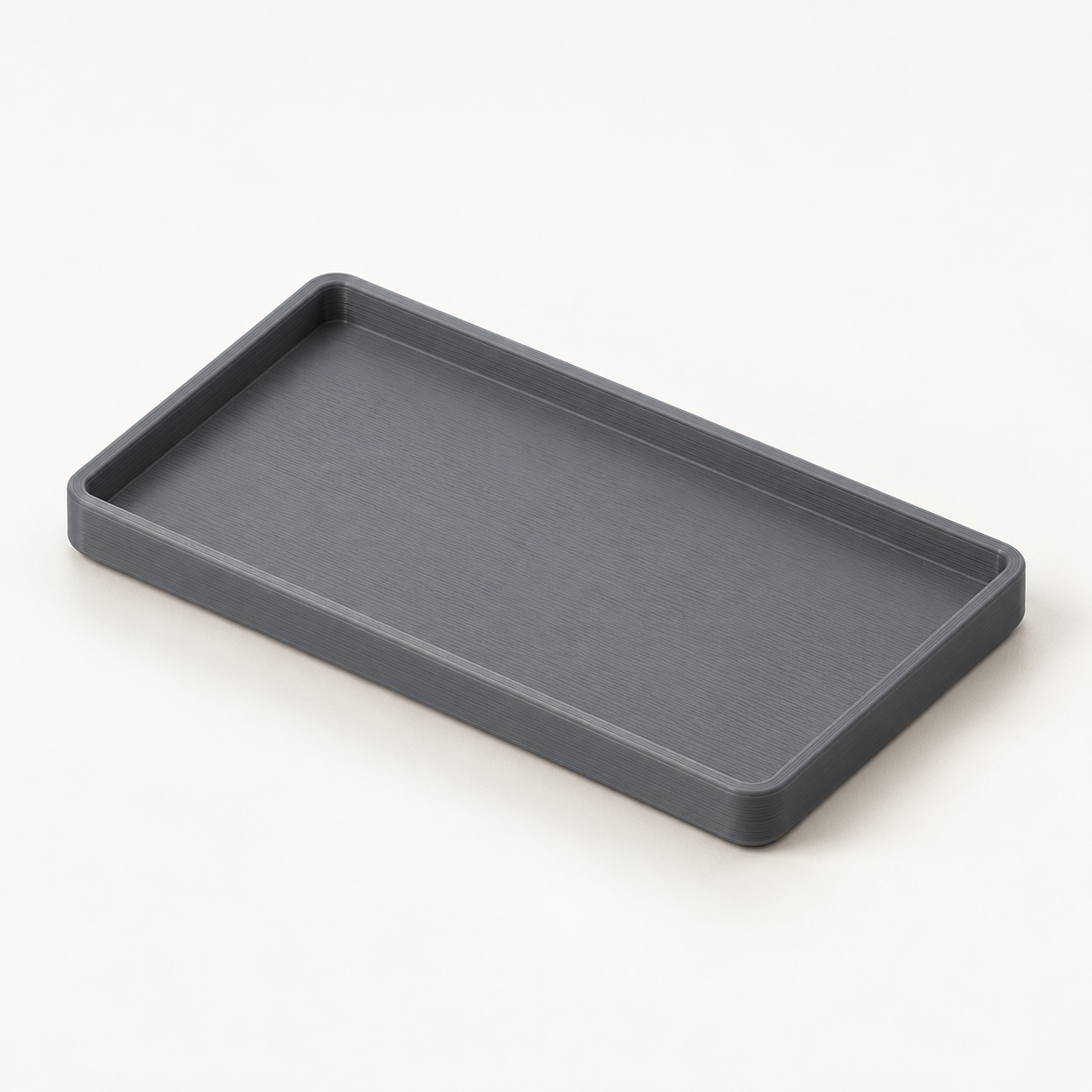 Fond TPU pour perforatrice à lèvre de retenue – gris. Visualisation IA des dimensions par défaut.