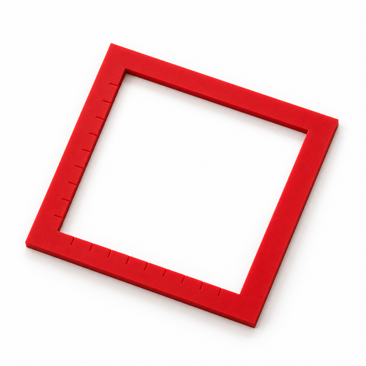 Cadre de comptage pour échantillons à fenêtre sur mesure – rouge. Visualisation IA aux dimensions par défaut.