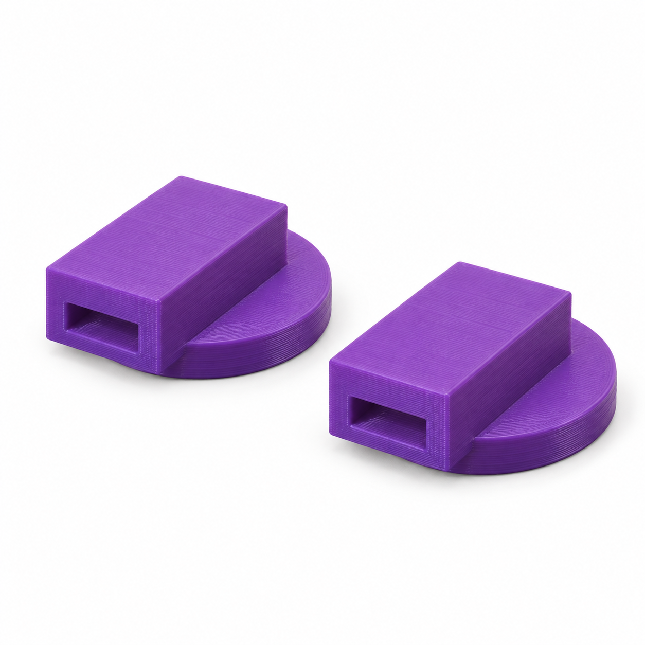 Patins de contact pour pied à coulisse à logements sur mesure – violet. Visualisation IA des dimensions par défaut.