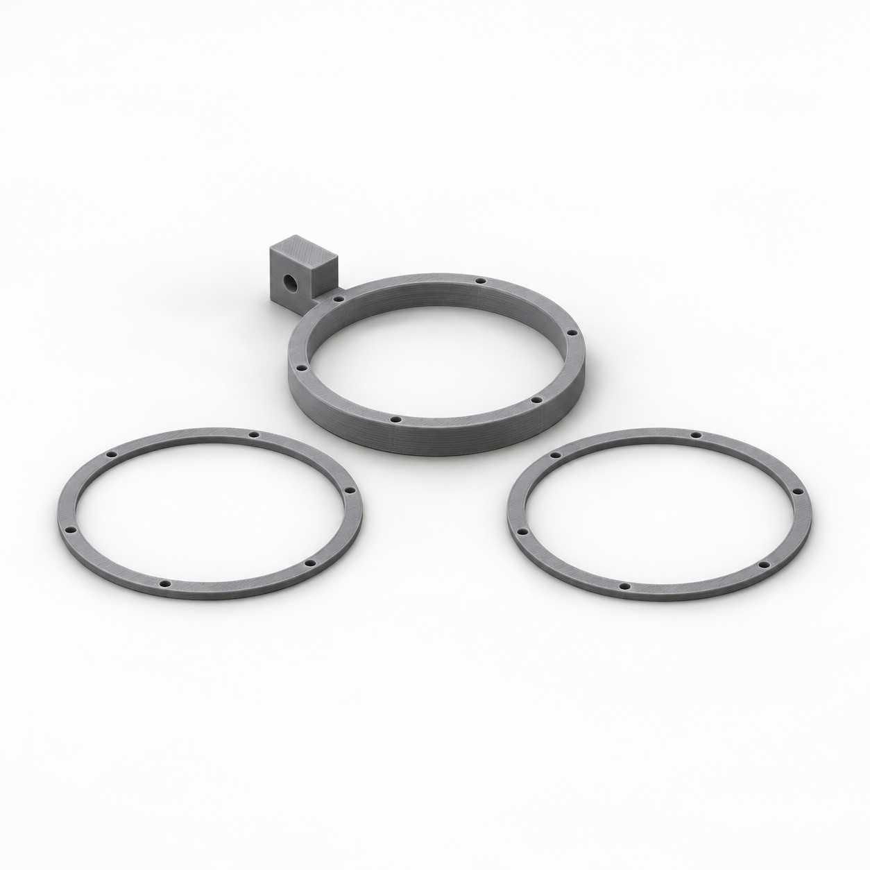 Microphone pop-filter frame for two mesh layers – AI product visualization