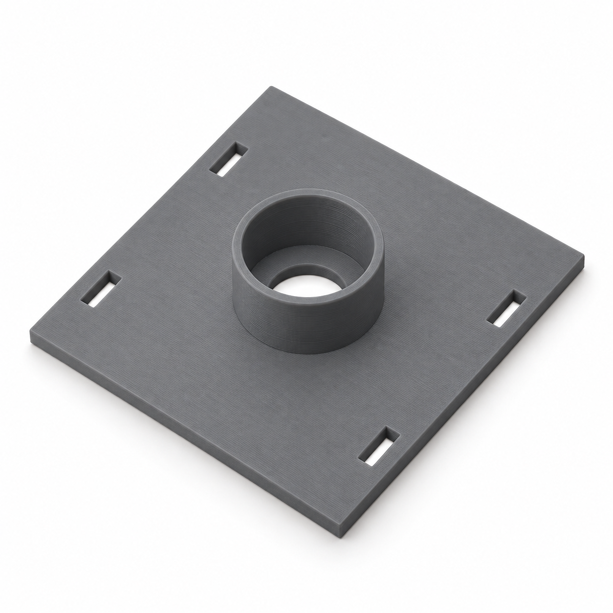 Plateforme smartphone pour microscope à douille d’oculaire – gris. Visualisation IA aux dimensions par défaut.