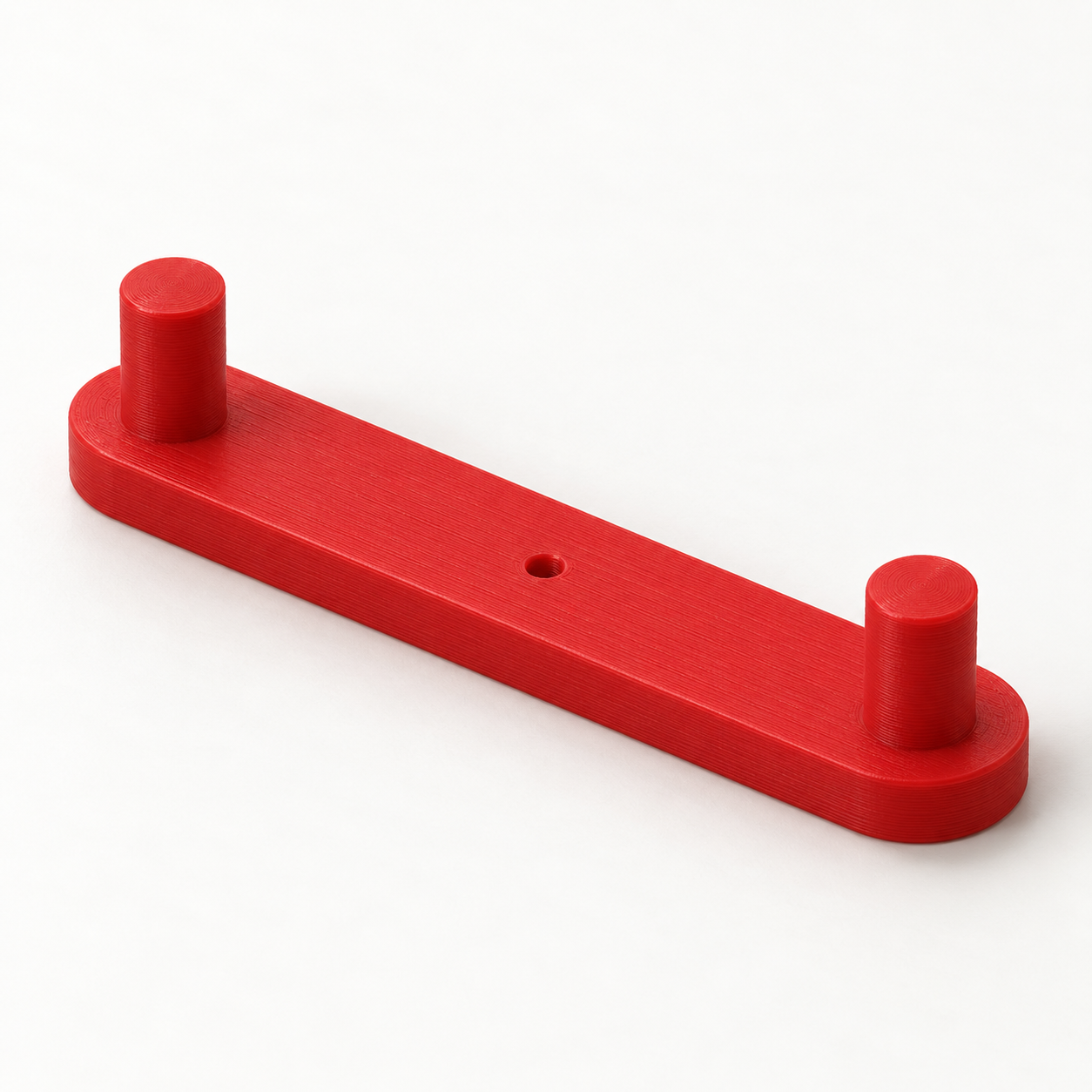 Traceur de ligne médiane à deux plots sur mesure – rouge. Visualisation IA des dimensions par défaut.