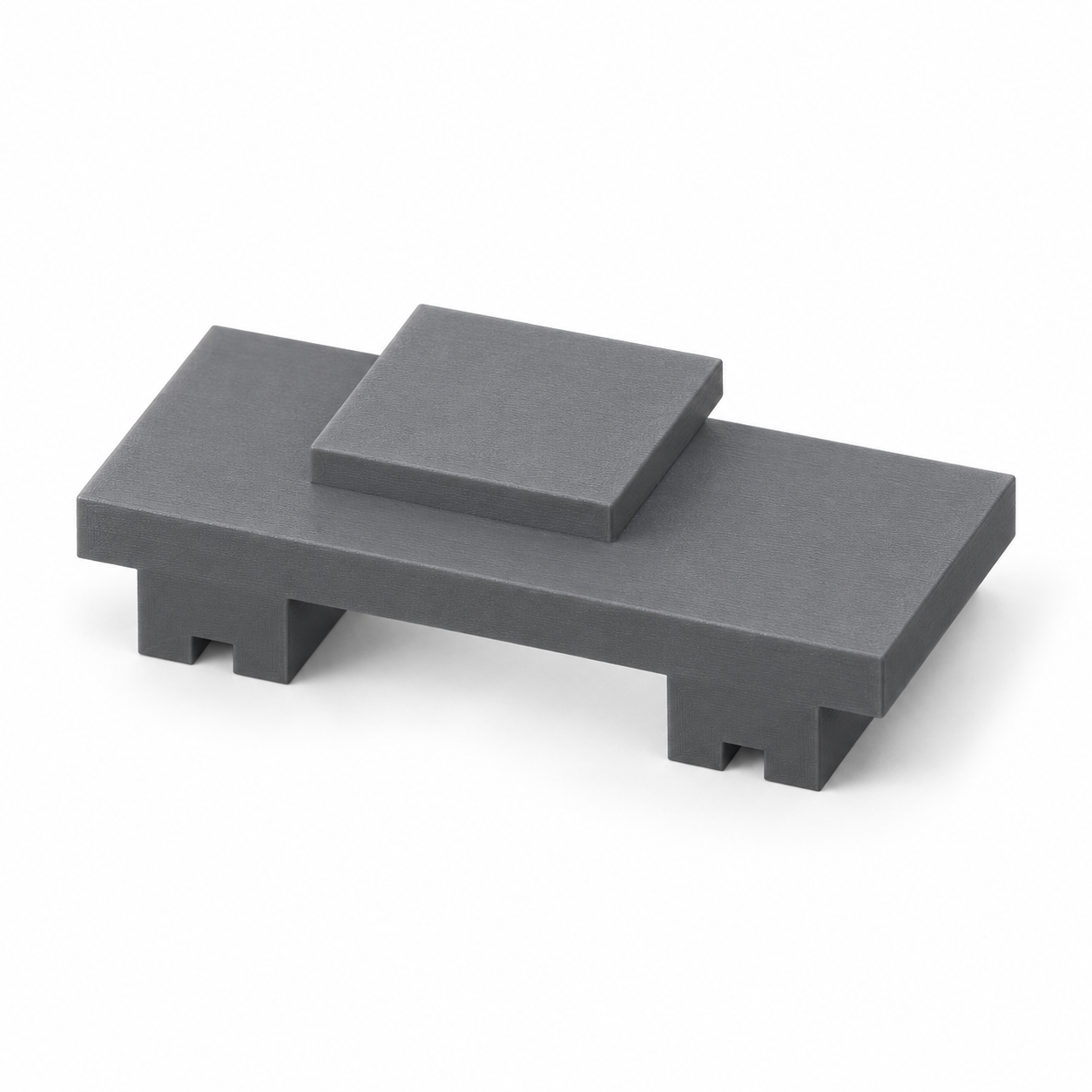 Comparador de altura de enganche para tren en miniatura – gris. Visualización de IA de las medidas predeterminadas.