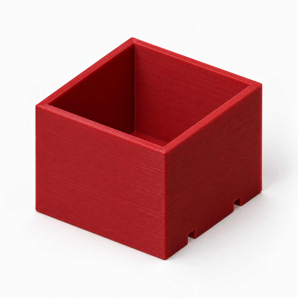 Distributeur de ballast à trois ouvertures inférieures – rouge. Visualisation IA des dimensions par défaut.