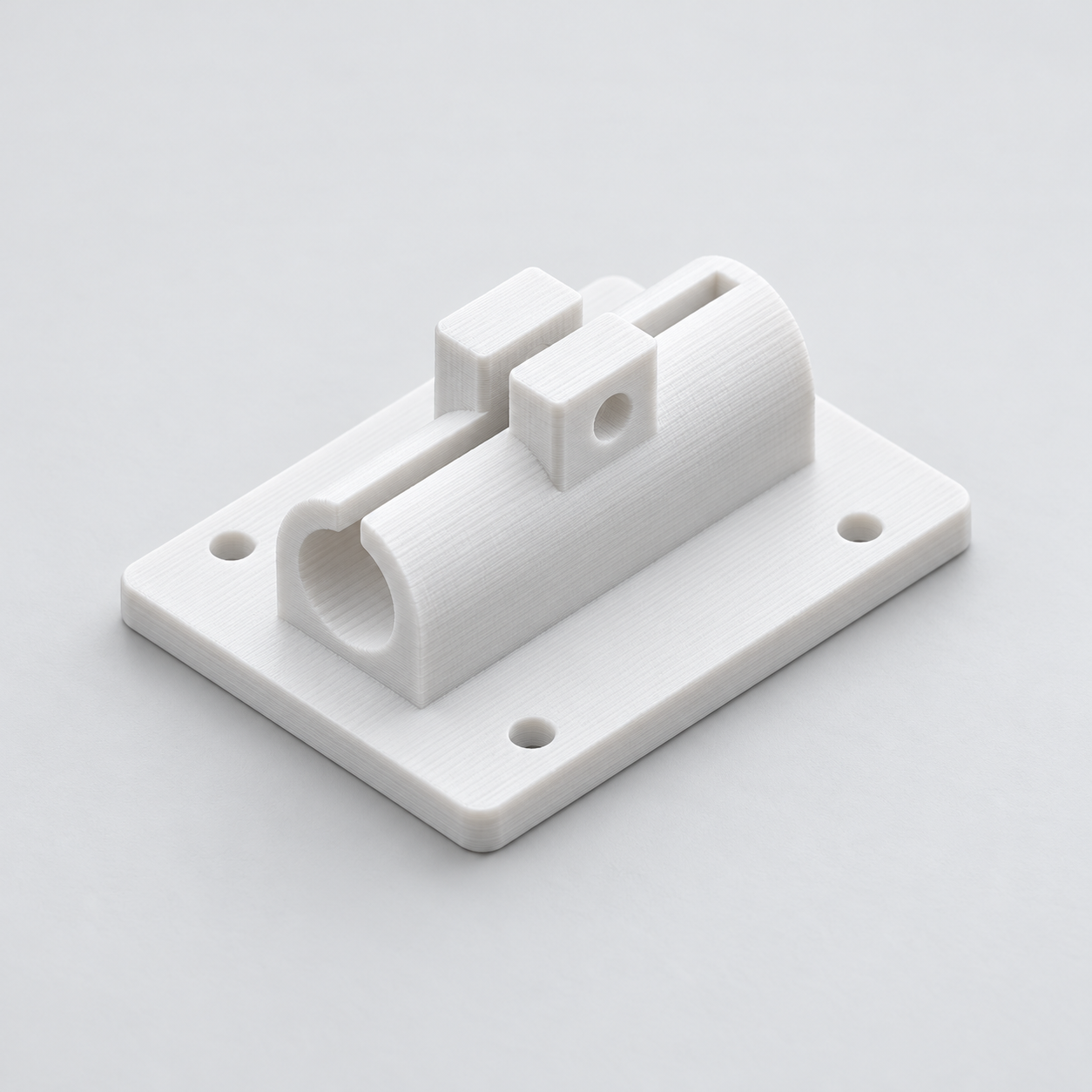 Soporte partido para tu amortiguador cilíndrico de mueble – visualización de producto con IA