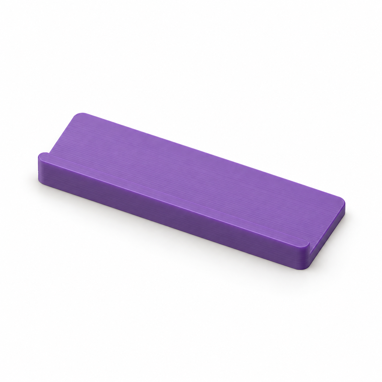 Fabric-edge sewing guide with adhesive mounting foot – purple; AI product visualization