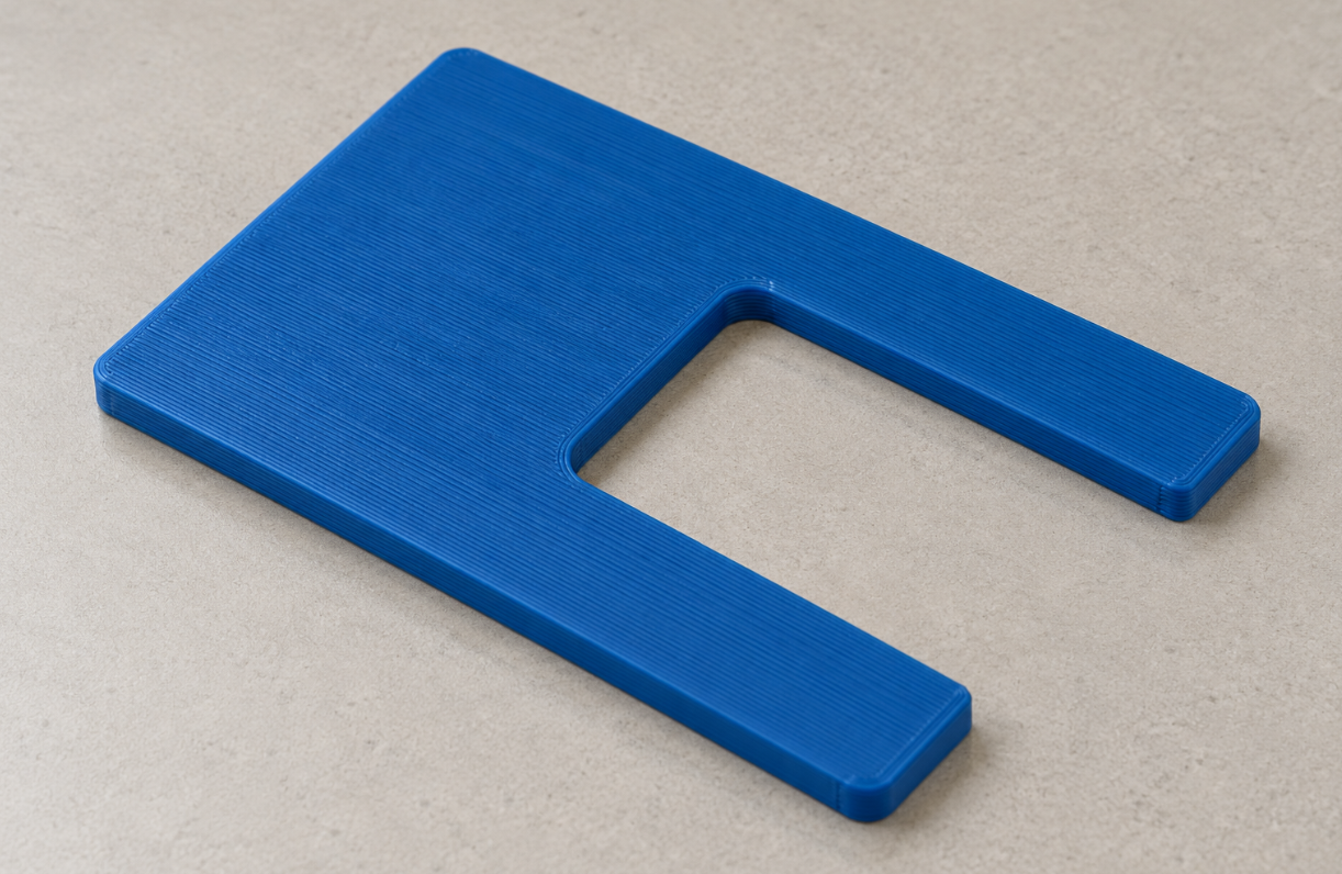 Custom sewing table insert with open cutout